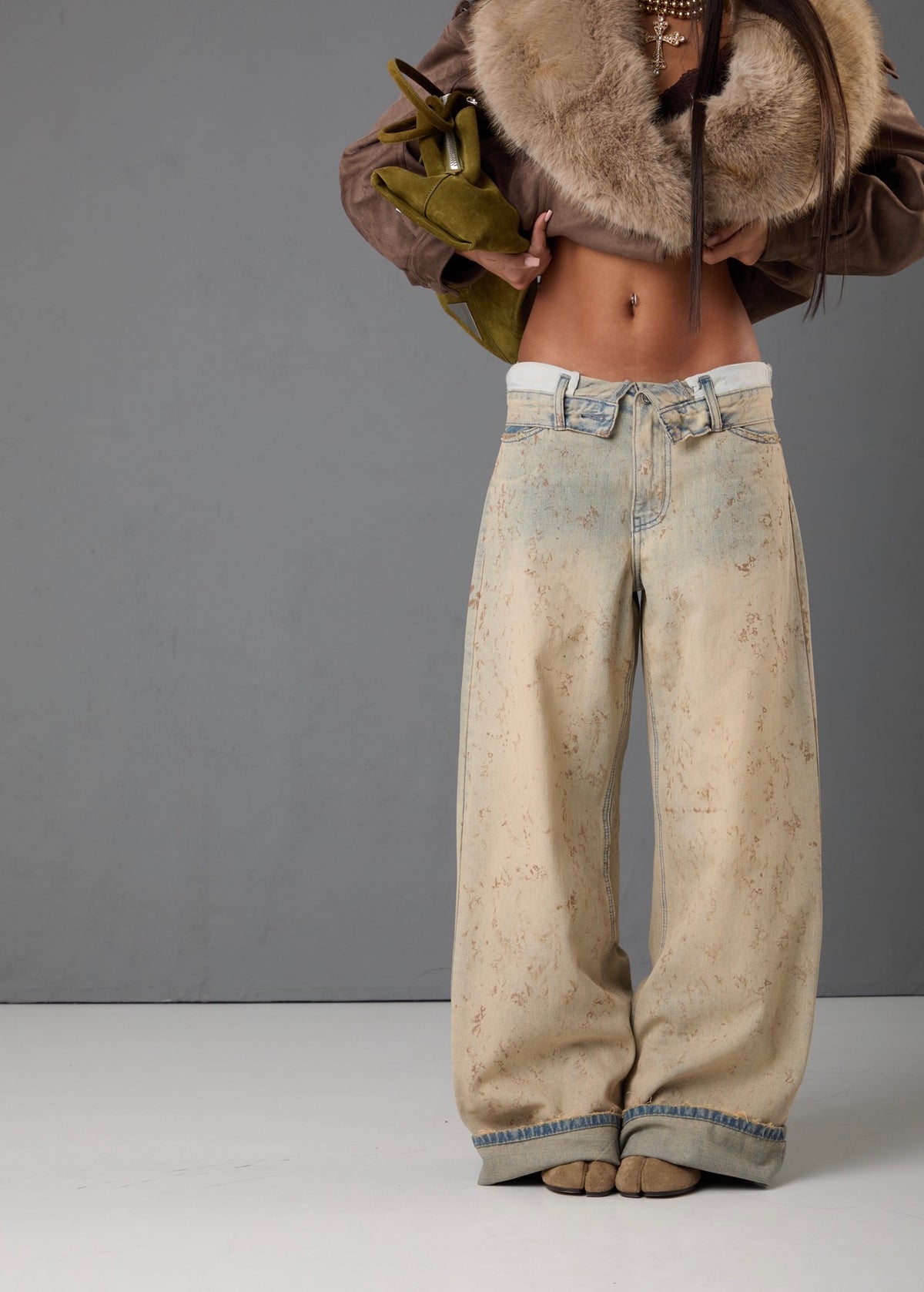 JEANS RISVOLTO TONY SABBIA