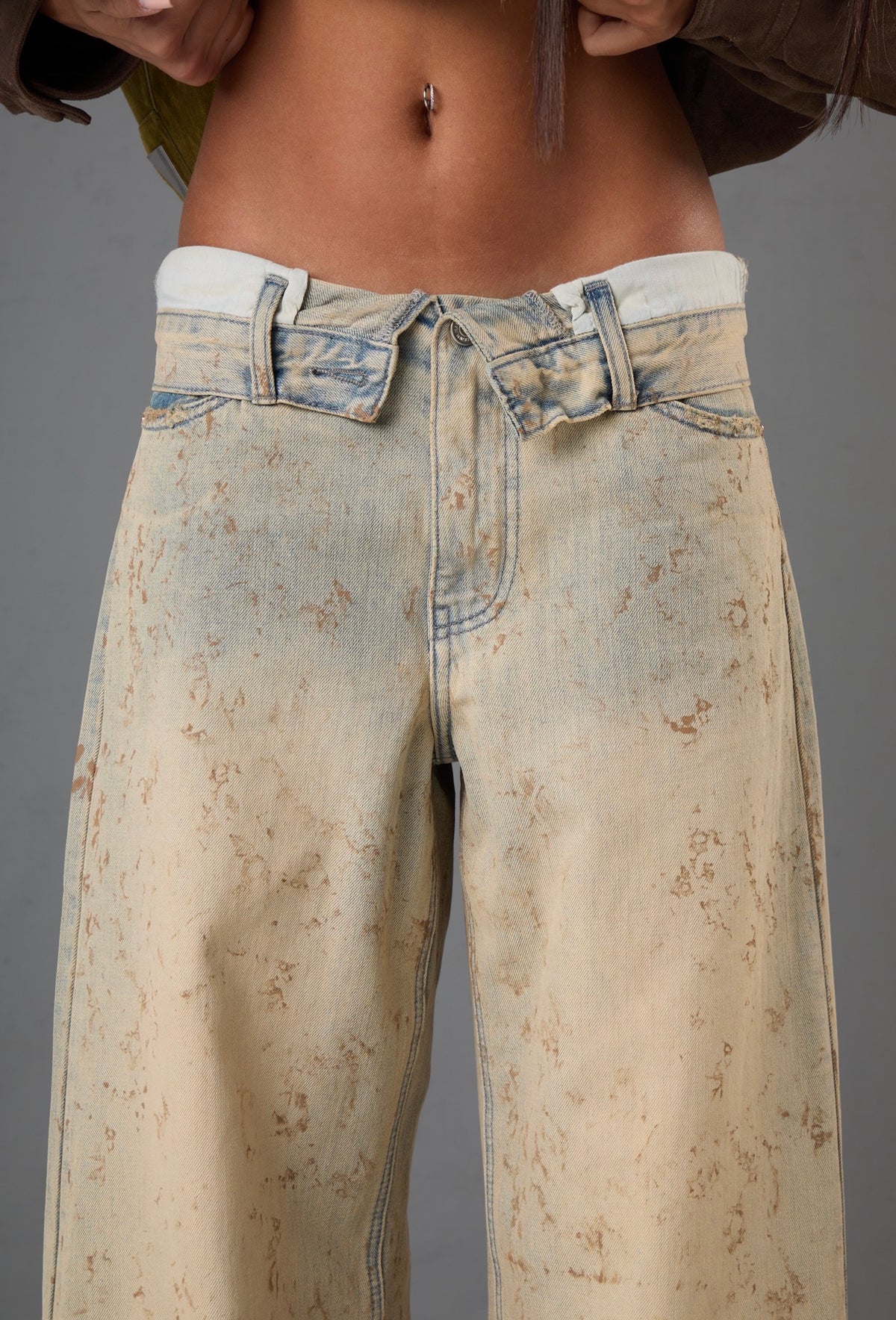 JEANS RISVOLTO TONY SABBIA