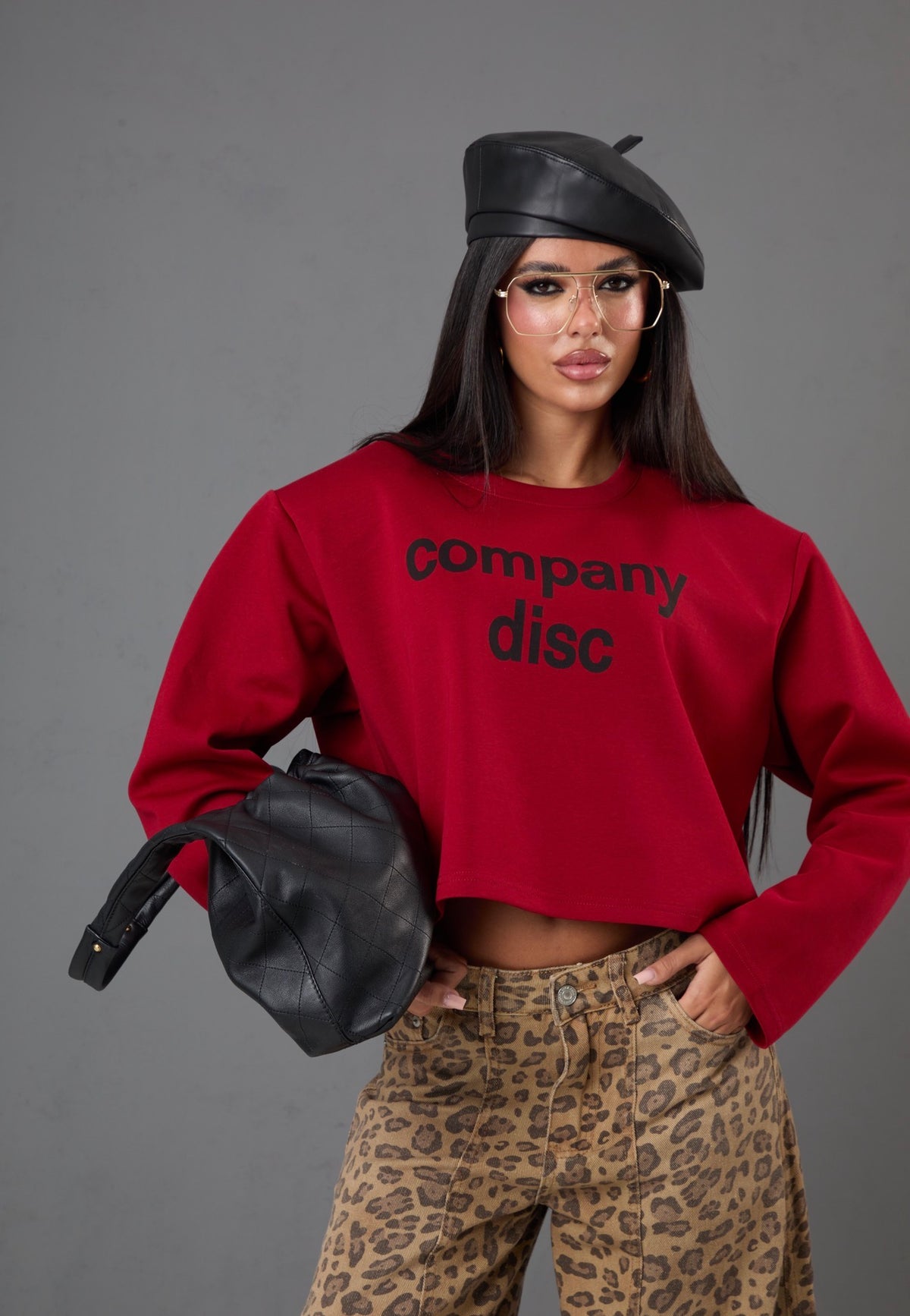 MAGLIA GIROCOLLO CROP COMPANY DISC ROSSA