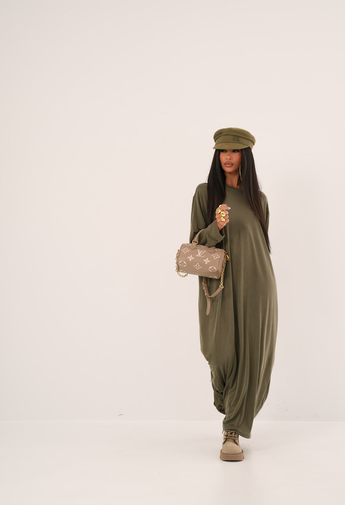 Maxi Dress Ermy verde militare
