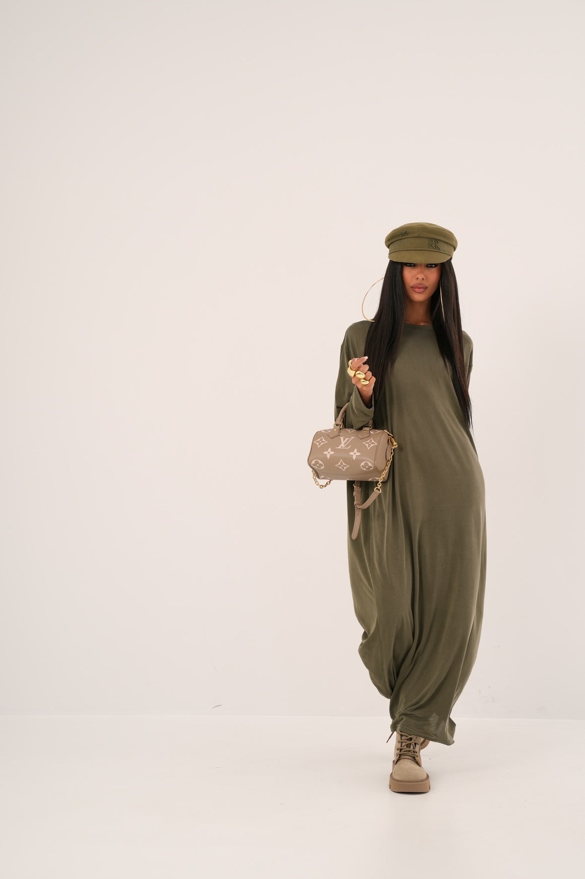 Maxi Dress Ermy verde militare