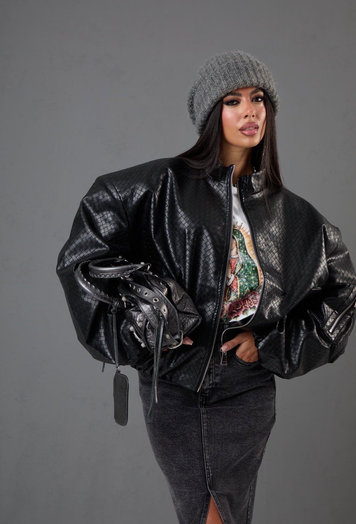BOMBER ECOPELLE CRACOVIA NERO