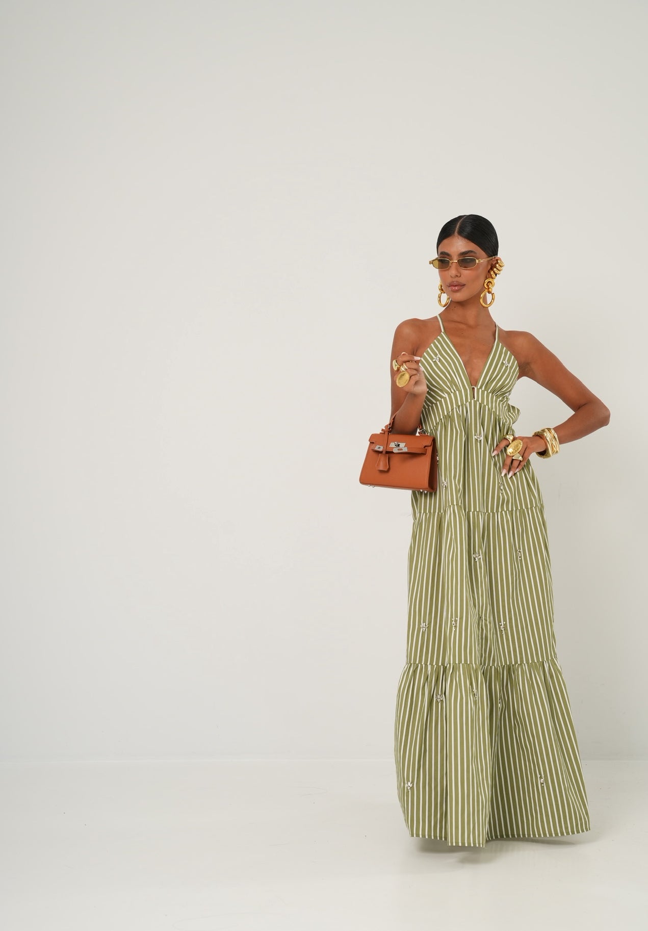 Vestito righe Ape verde