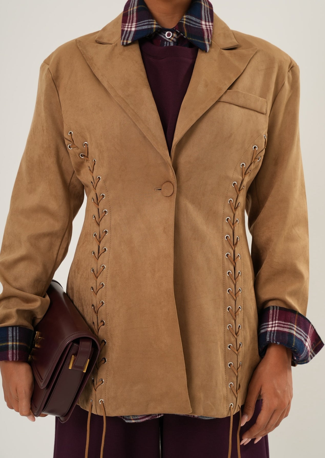 Giacca stringhe Bellatrix camel