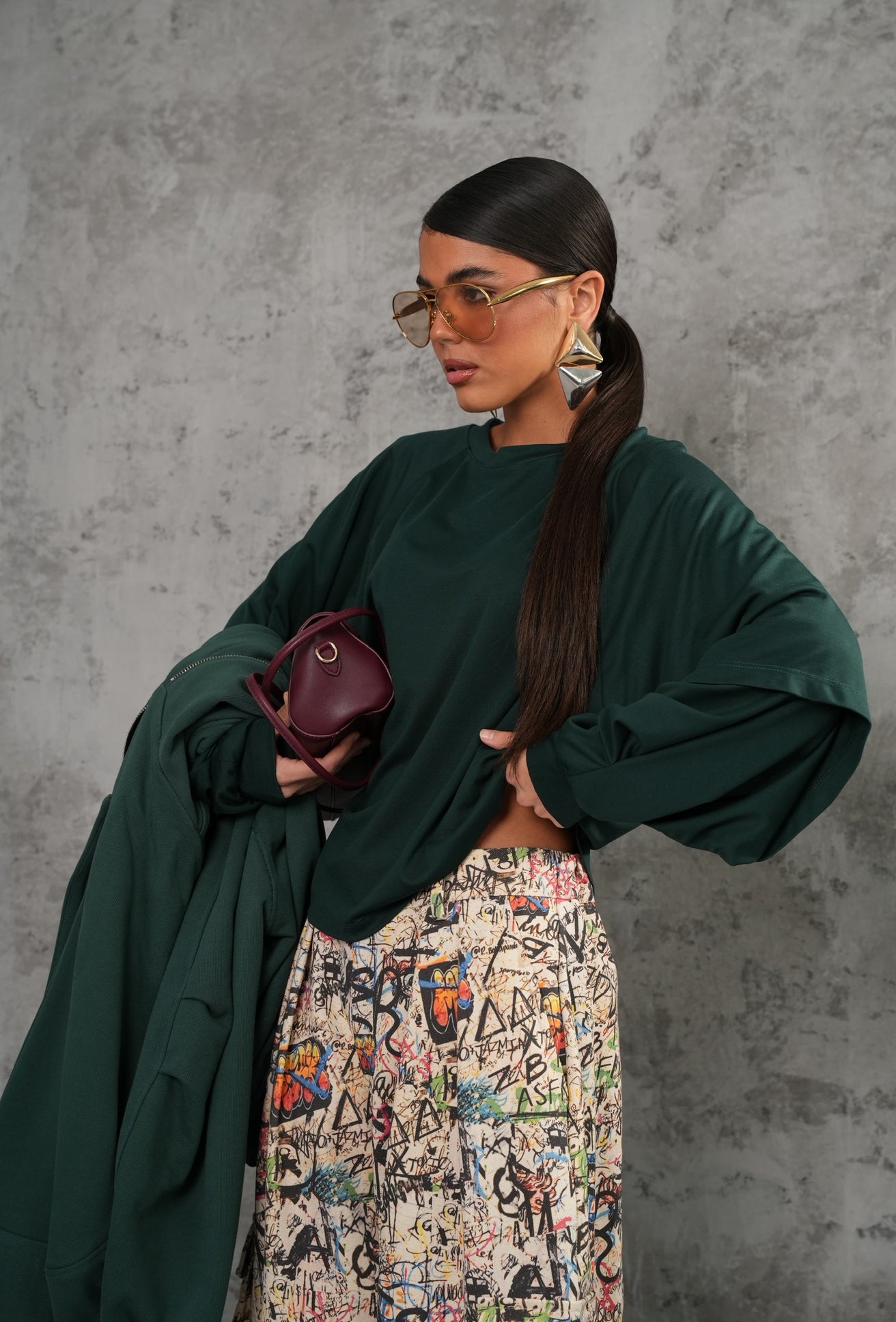 T-shirt Soraya verde bosco By Lumina
