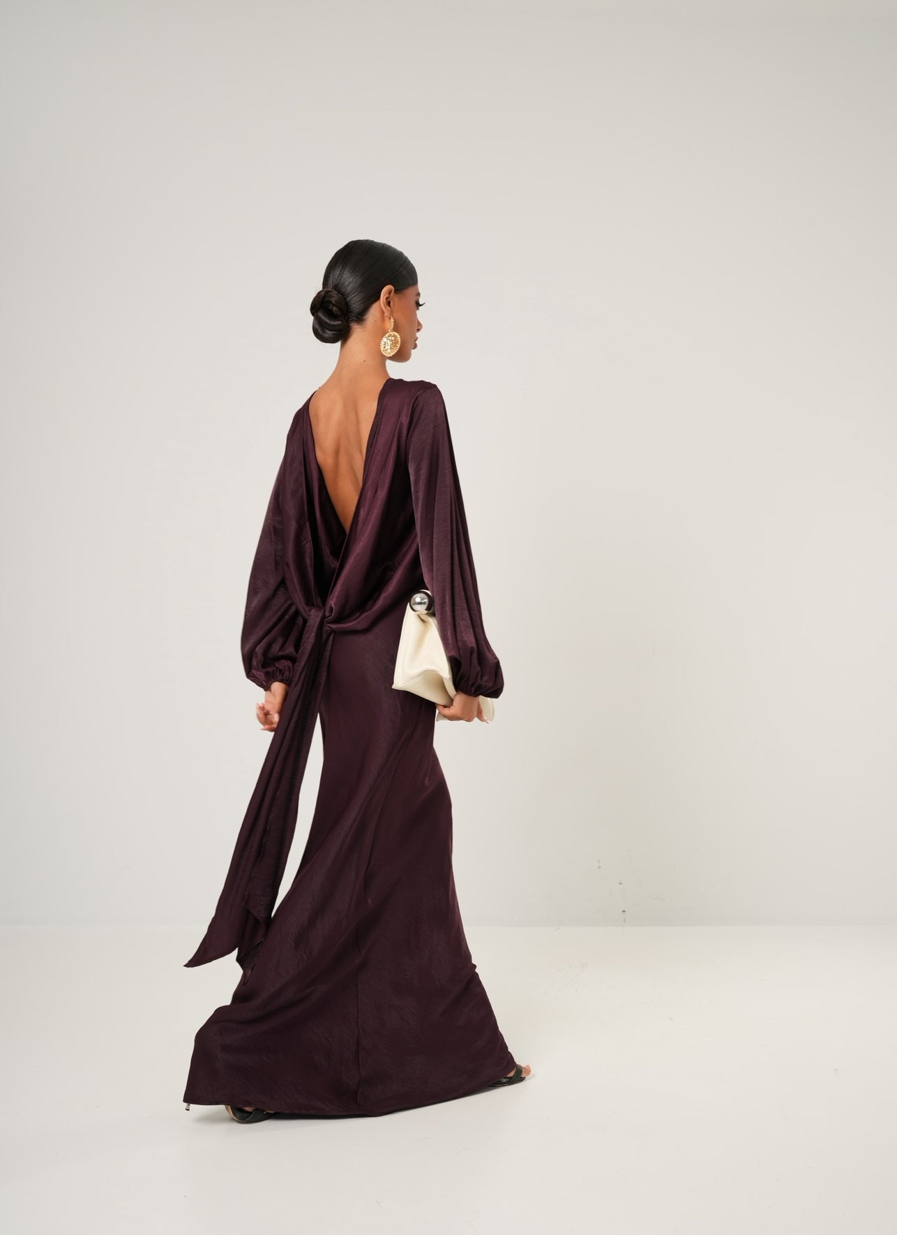 Vestito lungo Edwina vino by Lumina