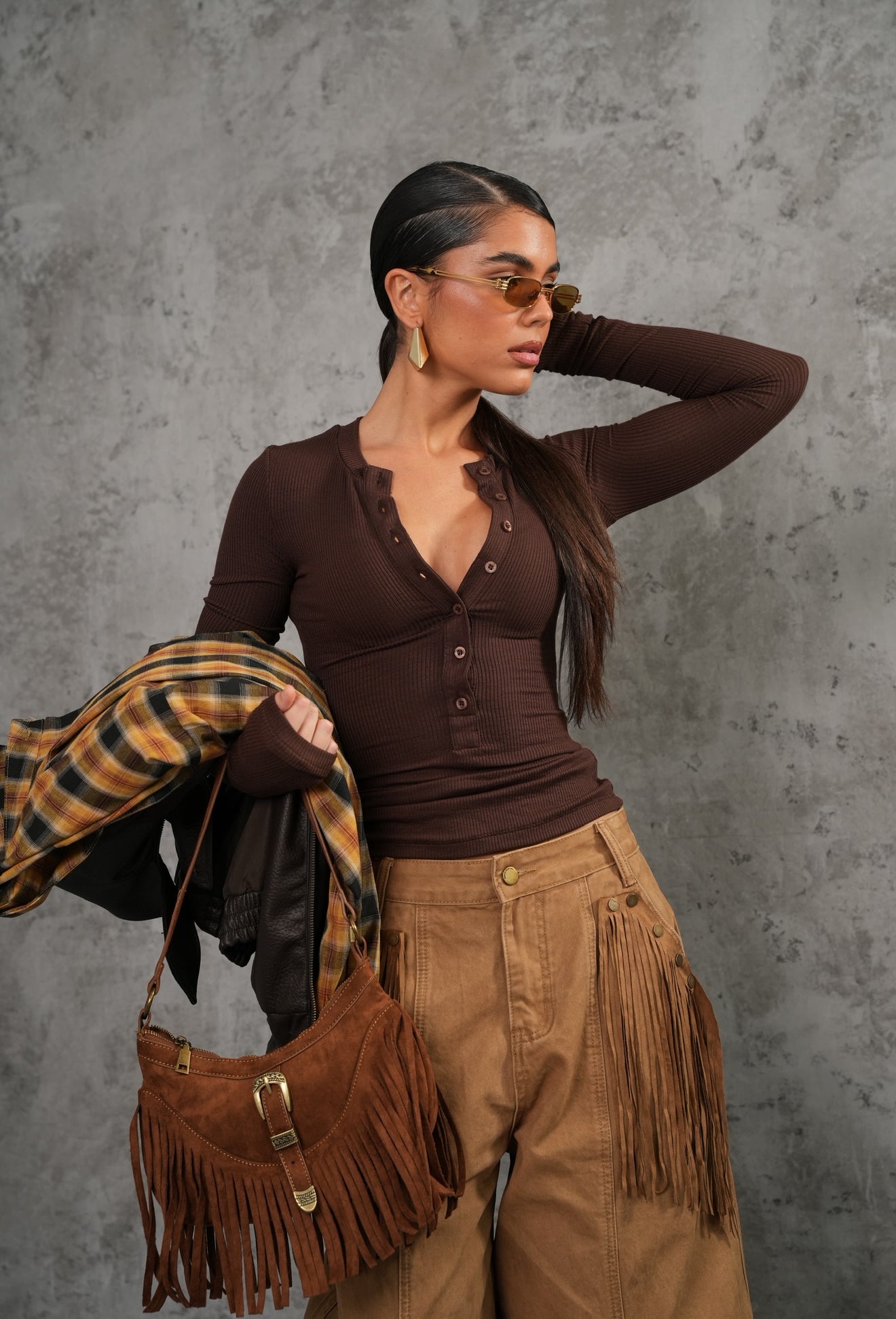 MAGLIETTINA KESHA MARRONE  BY MARZIA MANGO