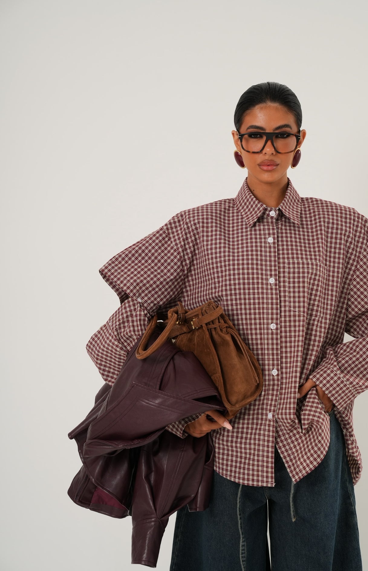 Camicia quadretti Ermete bordeaux