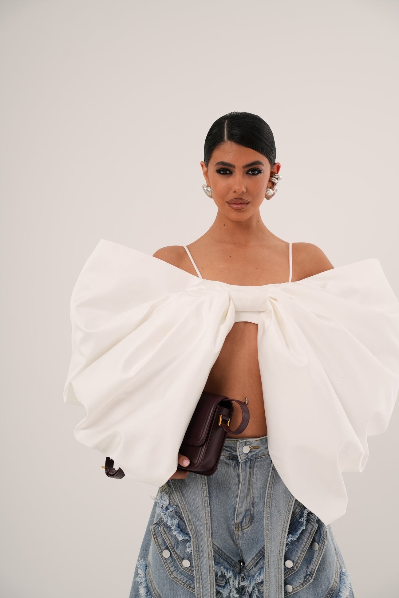 Top fiocco Thiana bianco