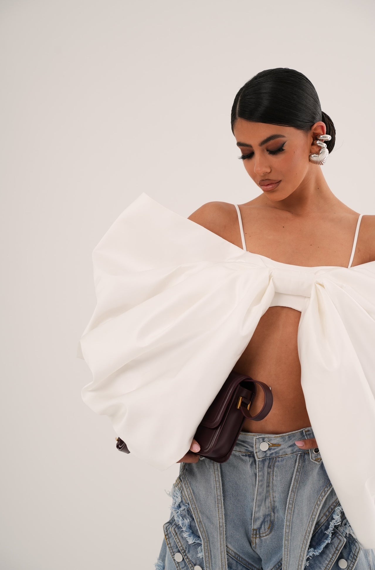 Top fiocco Thiana bianco