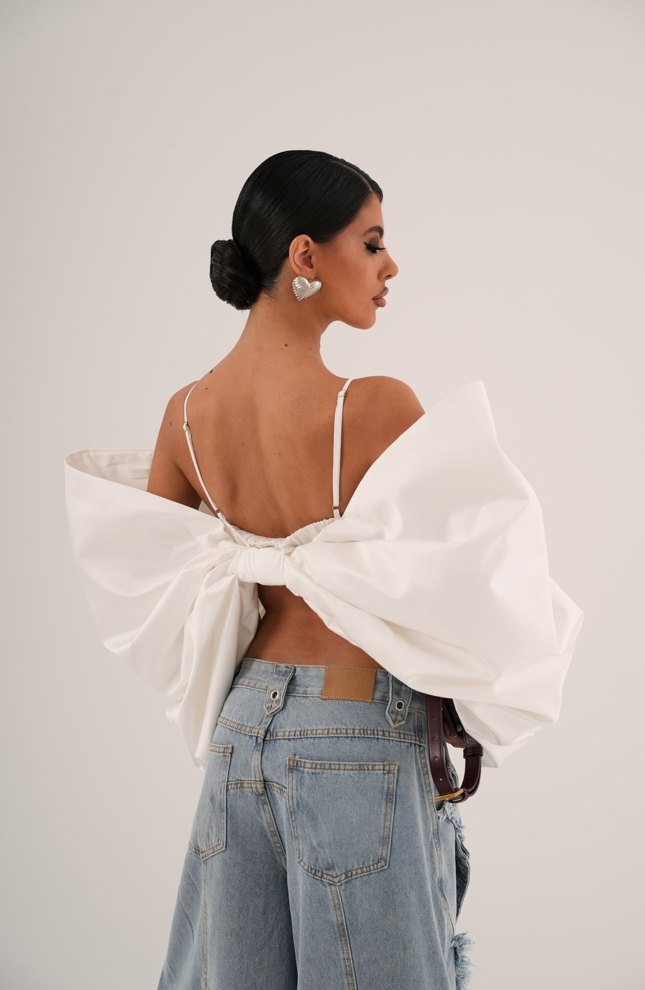 Top fiocco Thiana bianco