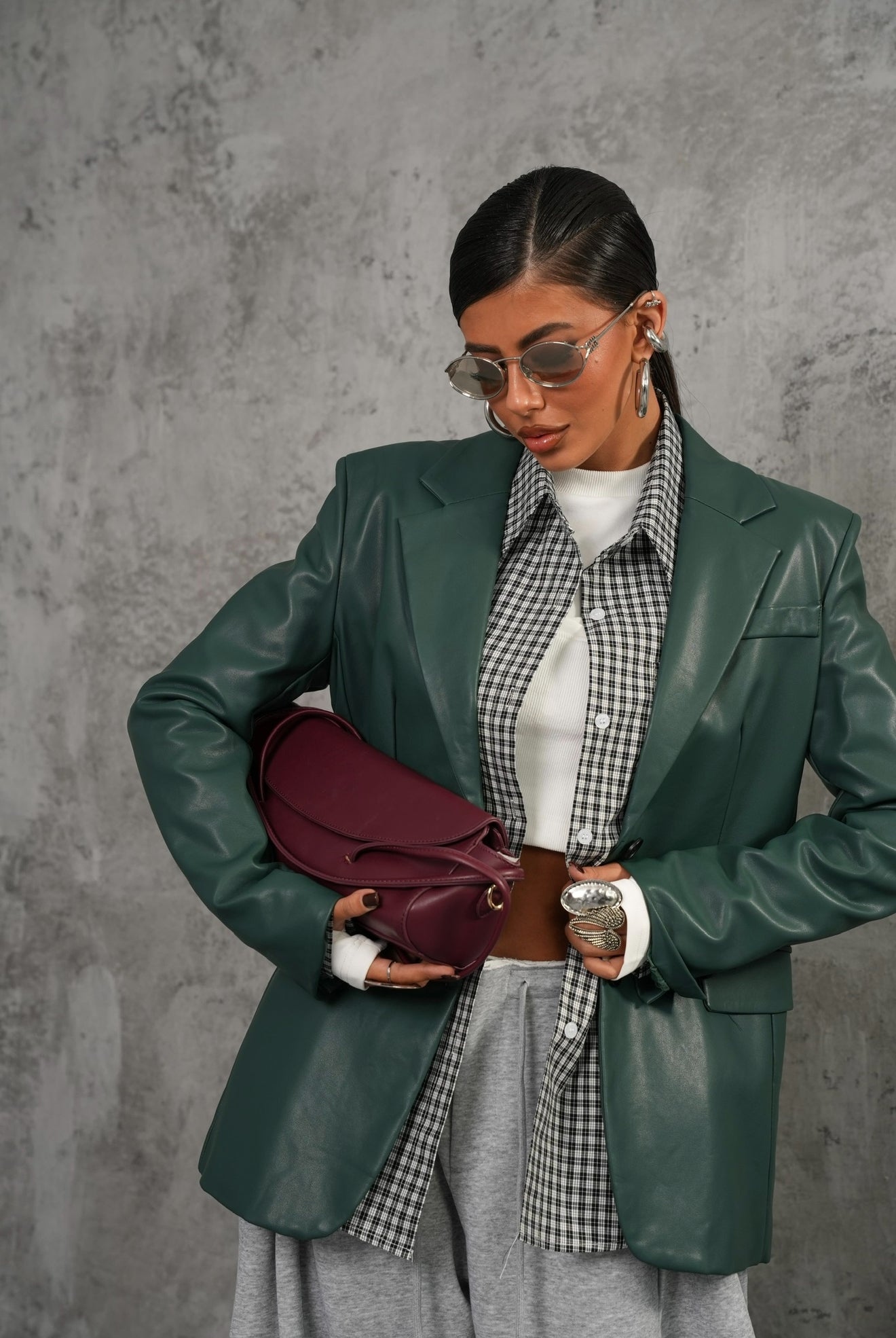 Blazer ecopelle Uliana verde