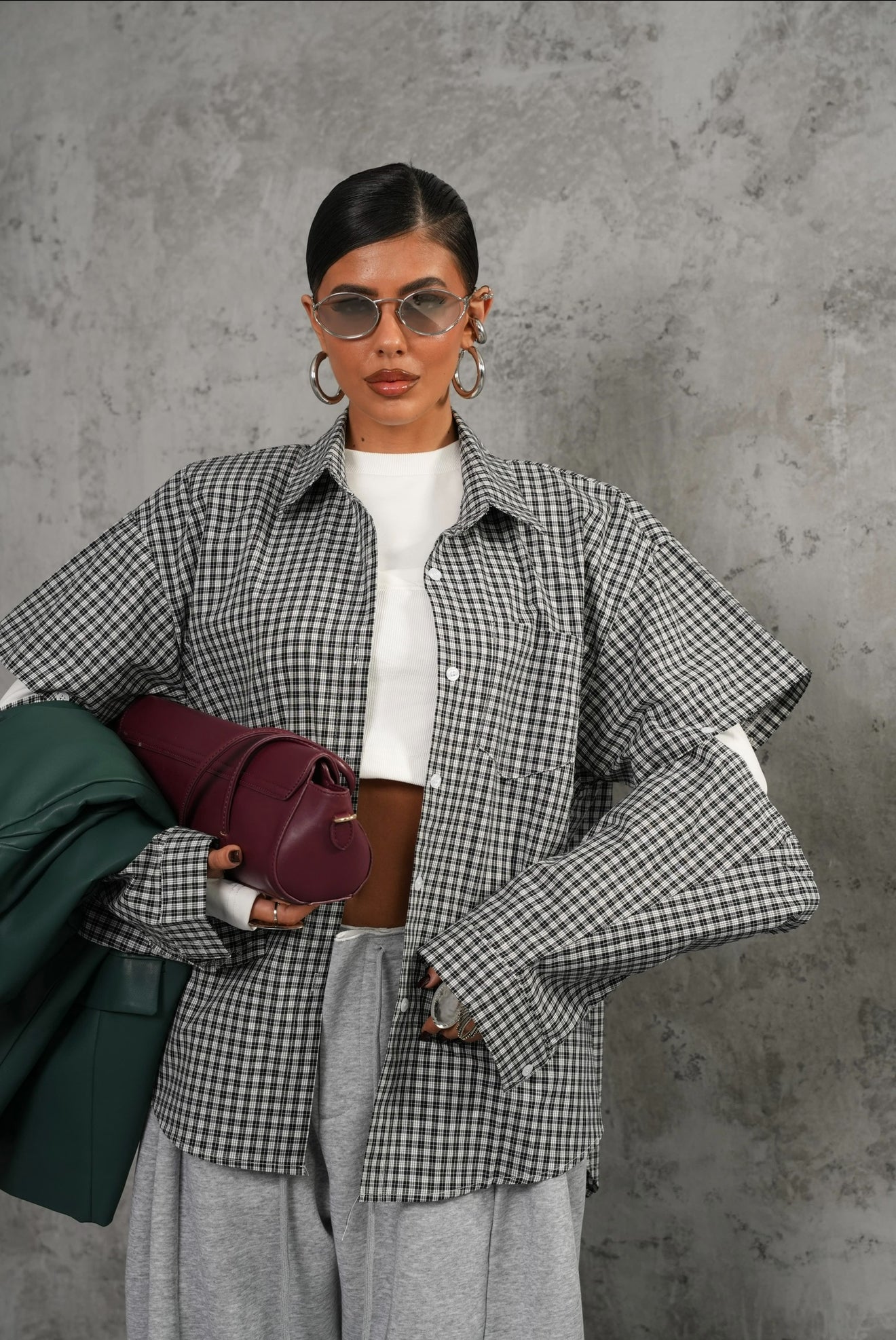 Camicia quadretti Ermete nera