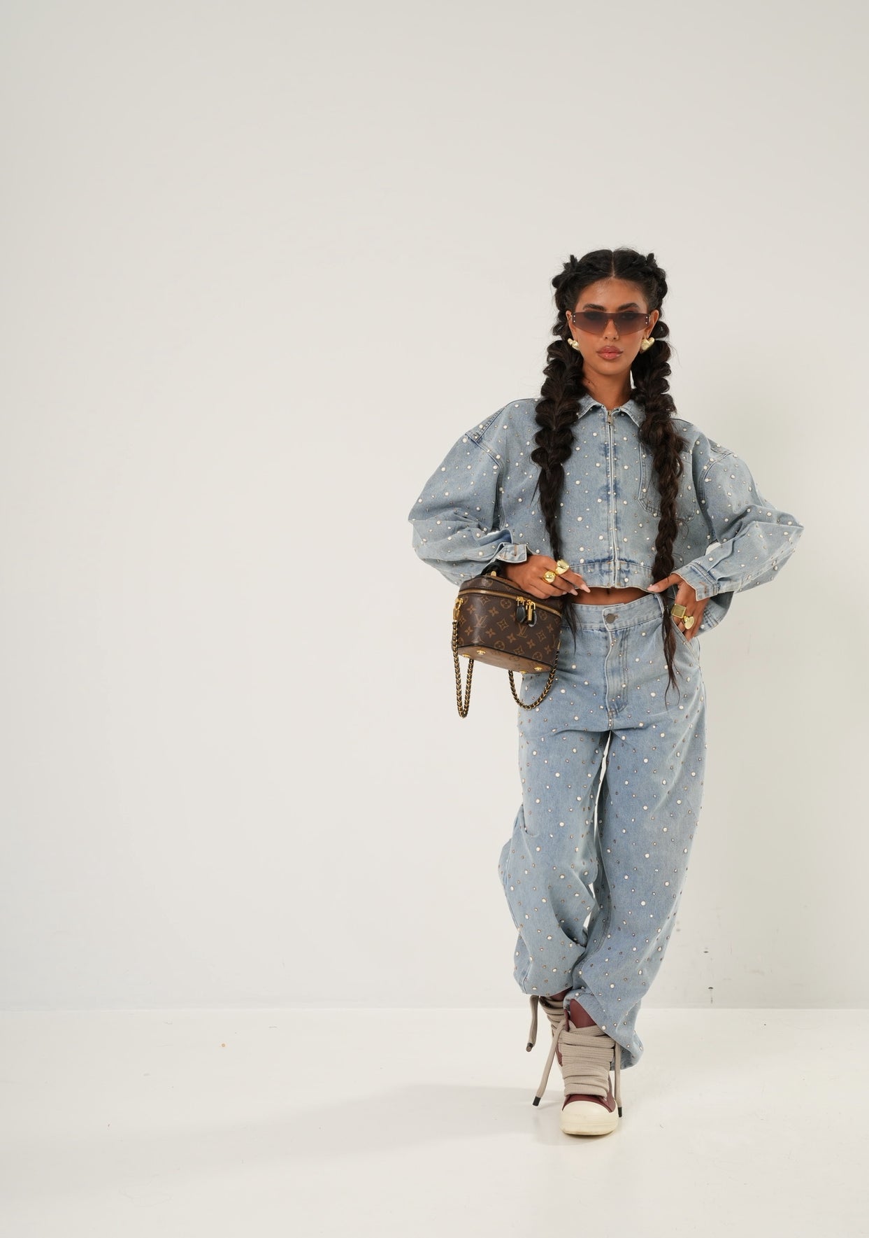 Giubbotto crop Rania denim chiaro