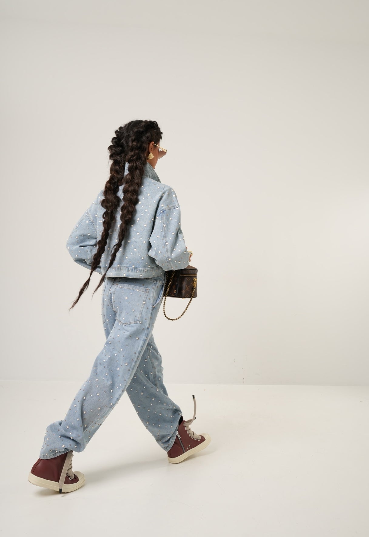 Giubbotto crop Rania denim chiaro