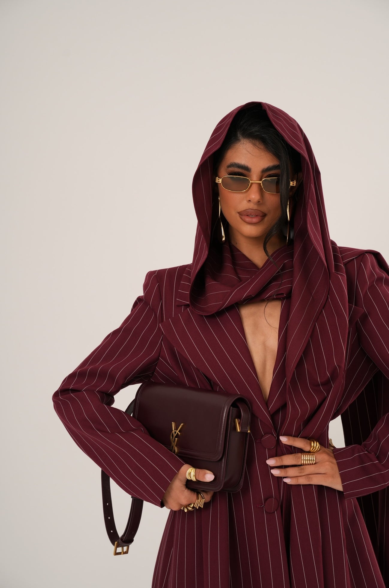 Vestito/Giacca gessato Kora bordeaux