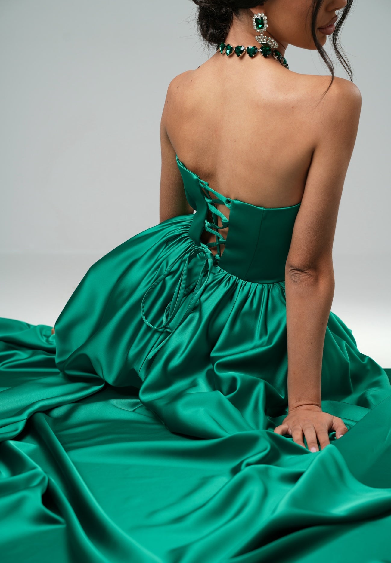 Vestito fiore Romi verde