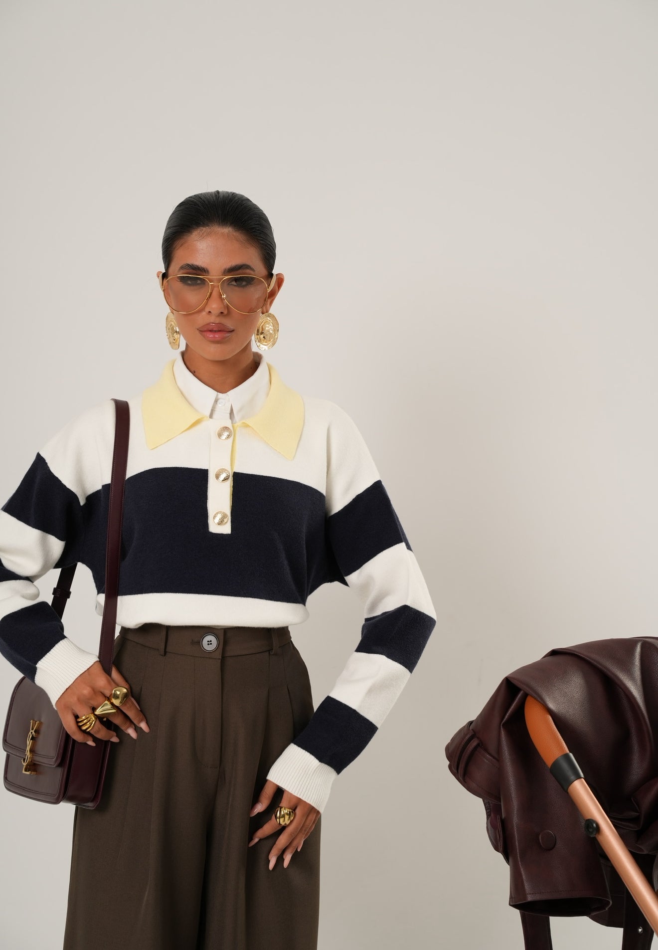 Polo righe Mona giallo/blu