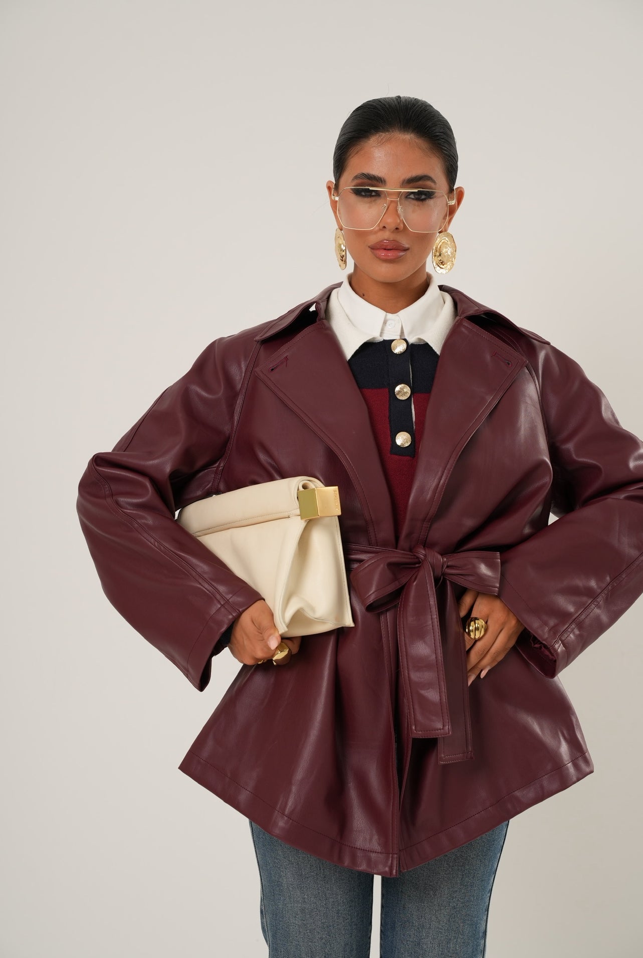 Trench ecopelle Canada bordeaux