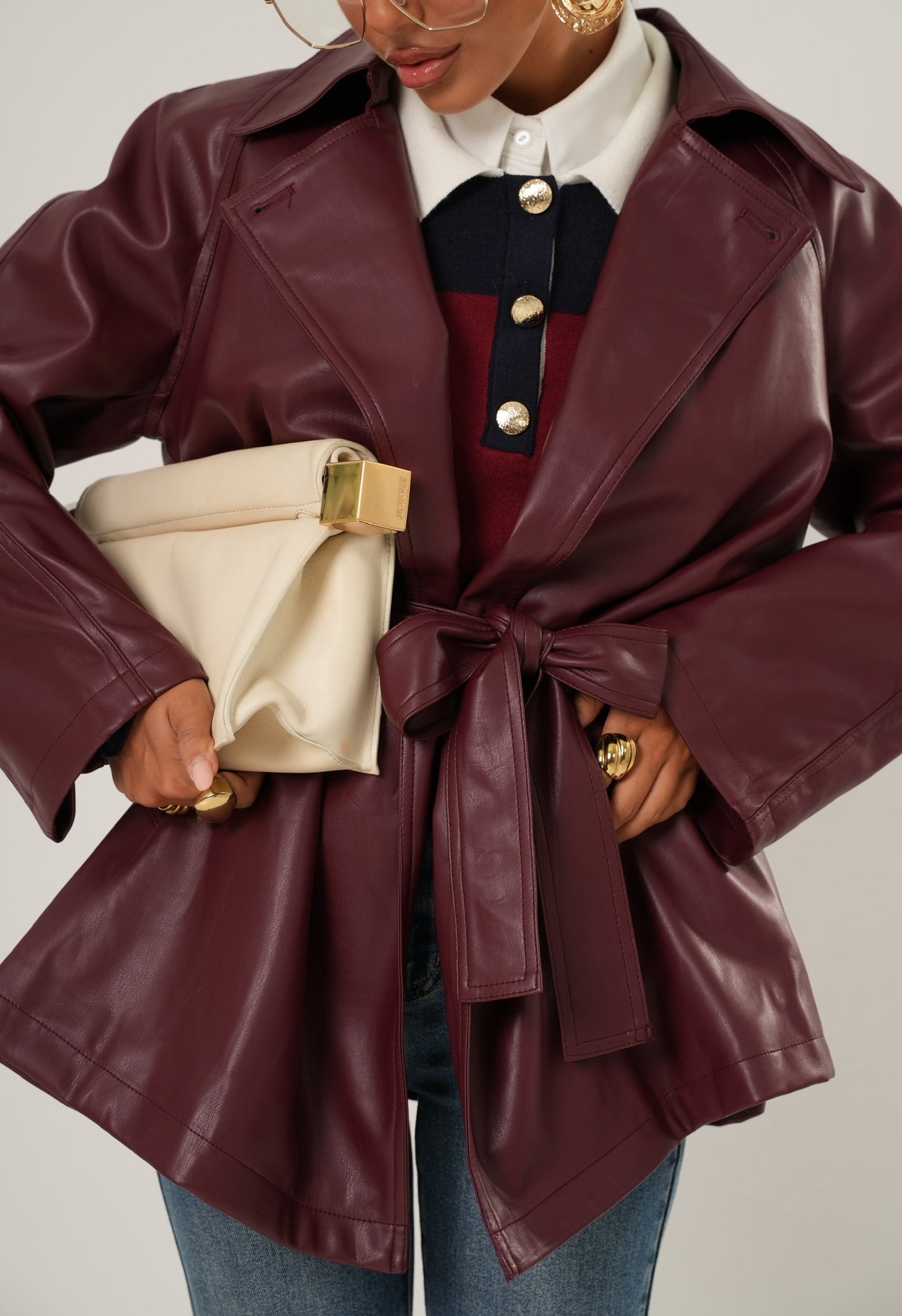 Trench ecopelle Canada bordeaux