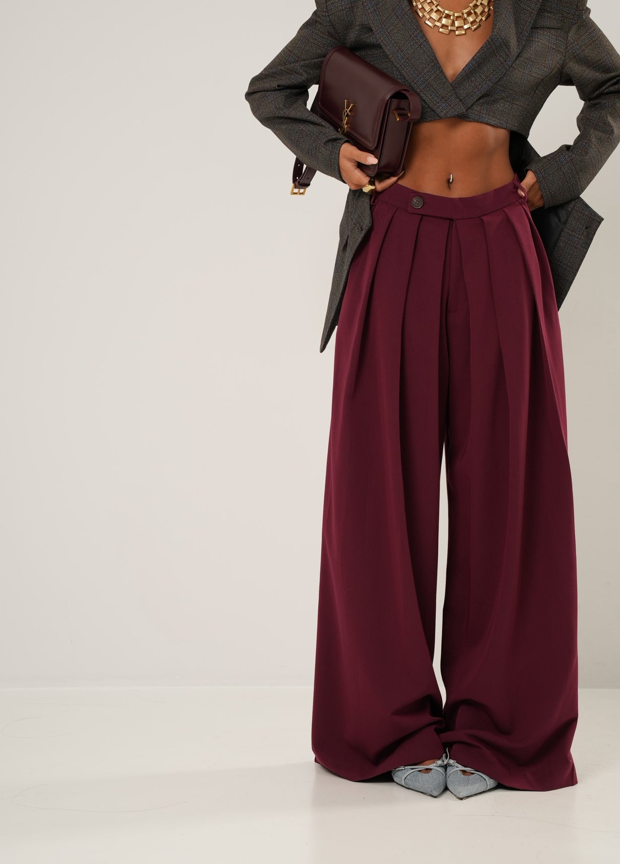 Pantaloni Anica bordeaux