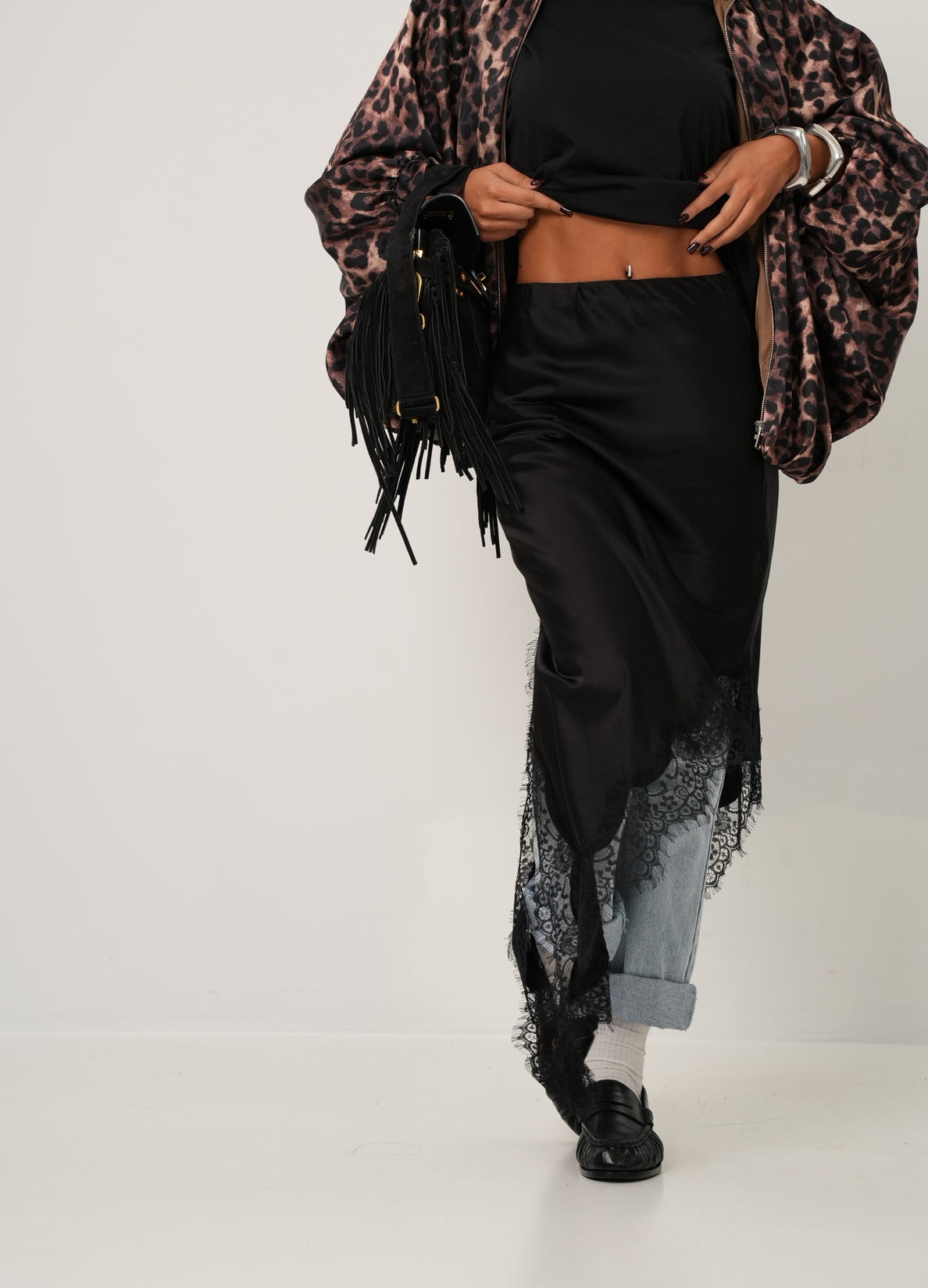 Gonna asimmetrica Avery nera by Lumina