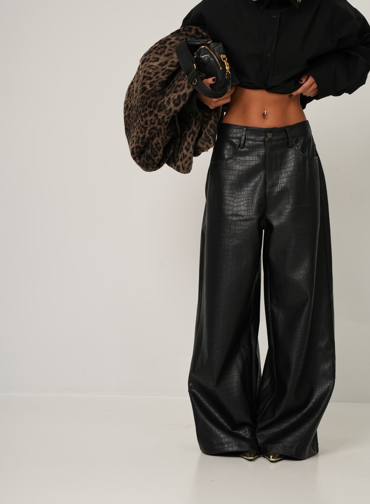 Pantaloni Crocodile neri