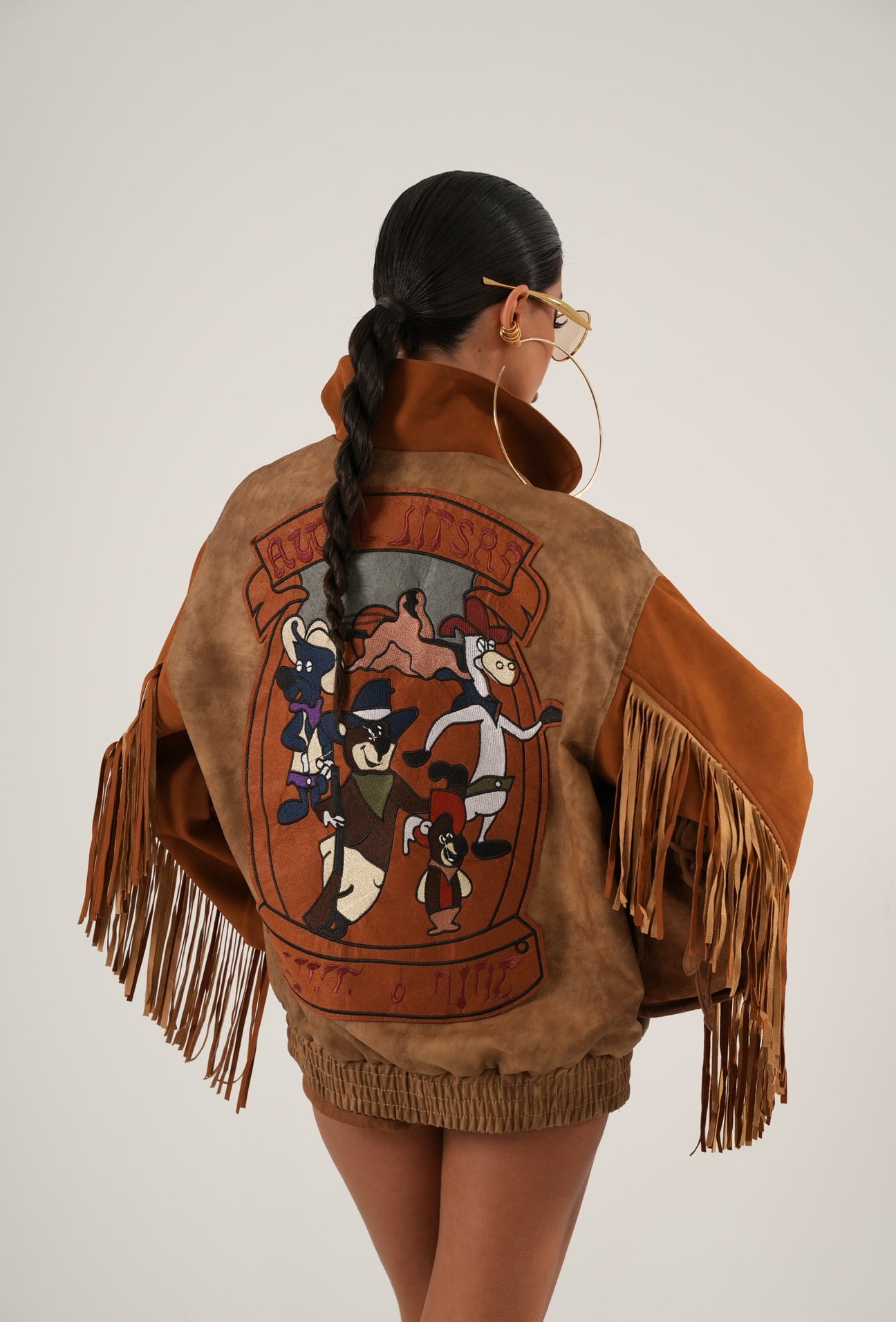 Giubbino frange Cowboy camel