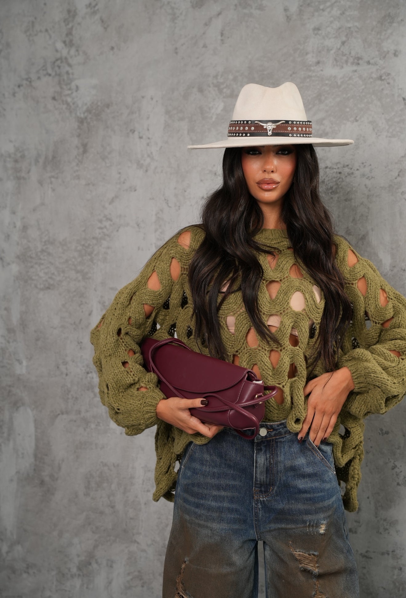 Pull traforato Kenny verde
