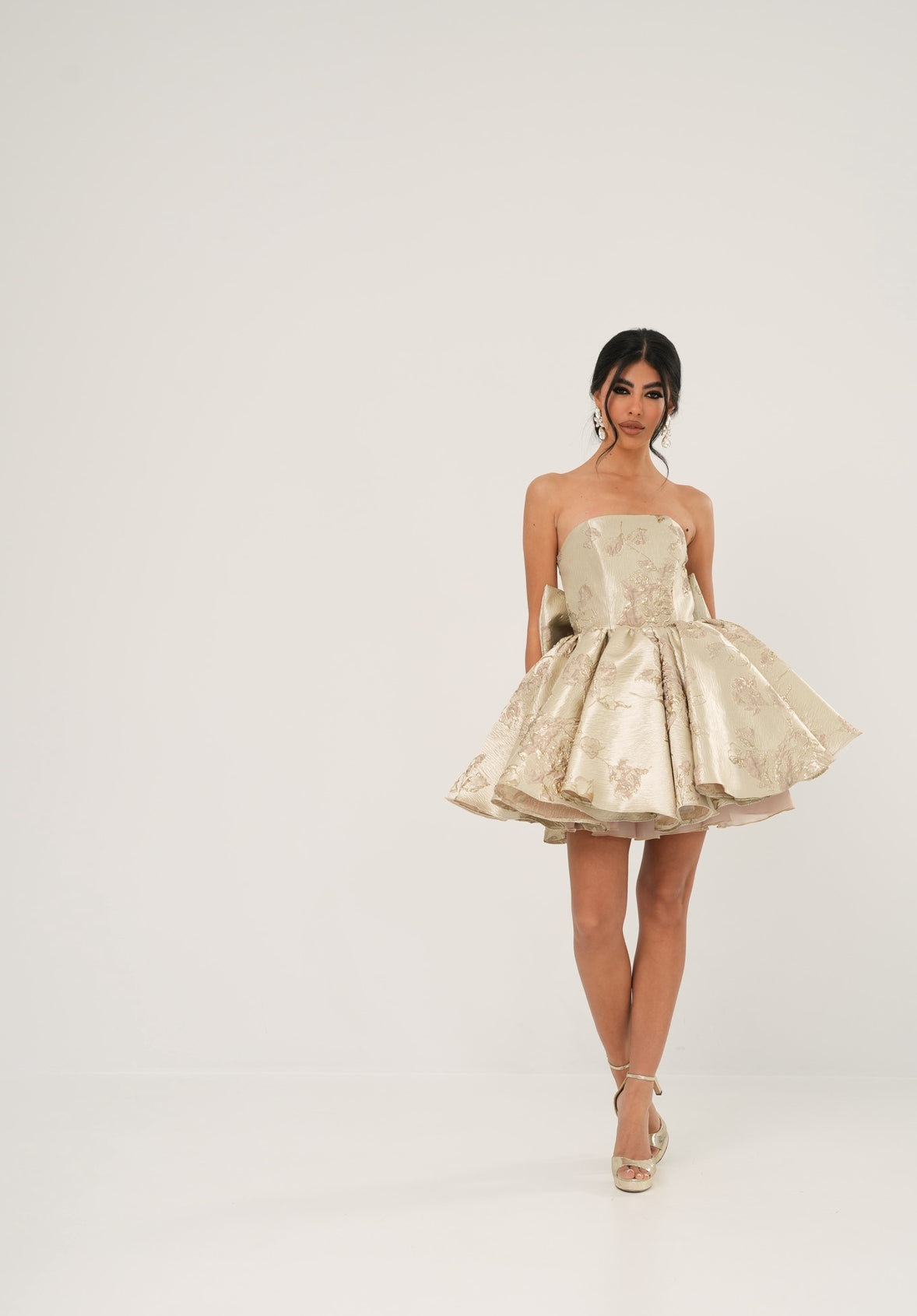 Vestito fiocco Giorgia jacquard