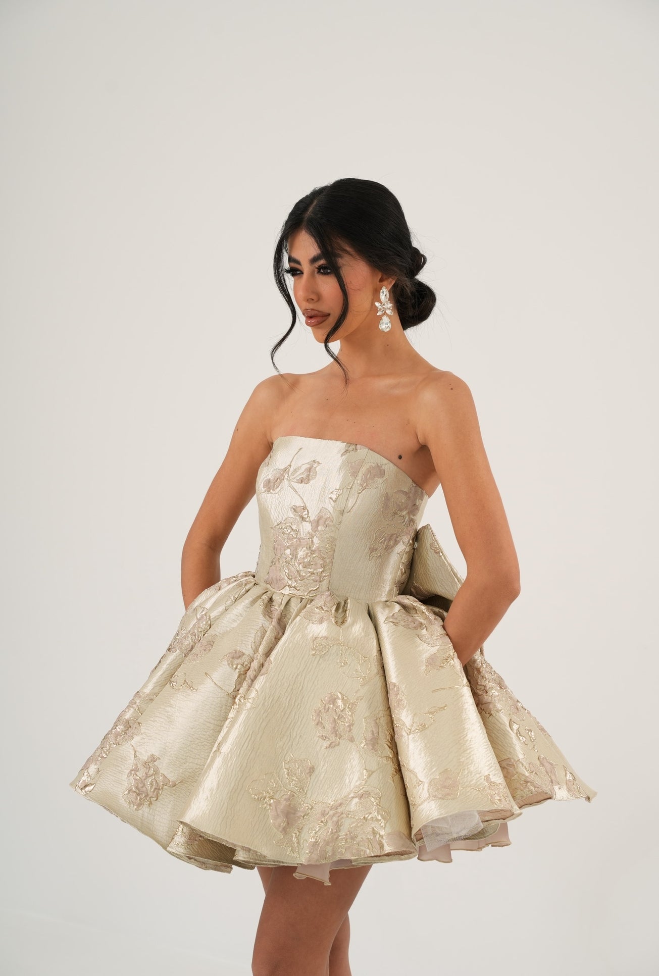 Vestito fiocco Giorgia jacquard
