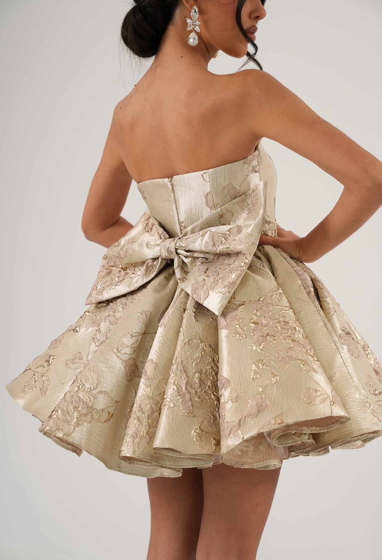 Vestito fiocco Giorgia jacquard