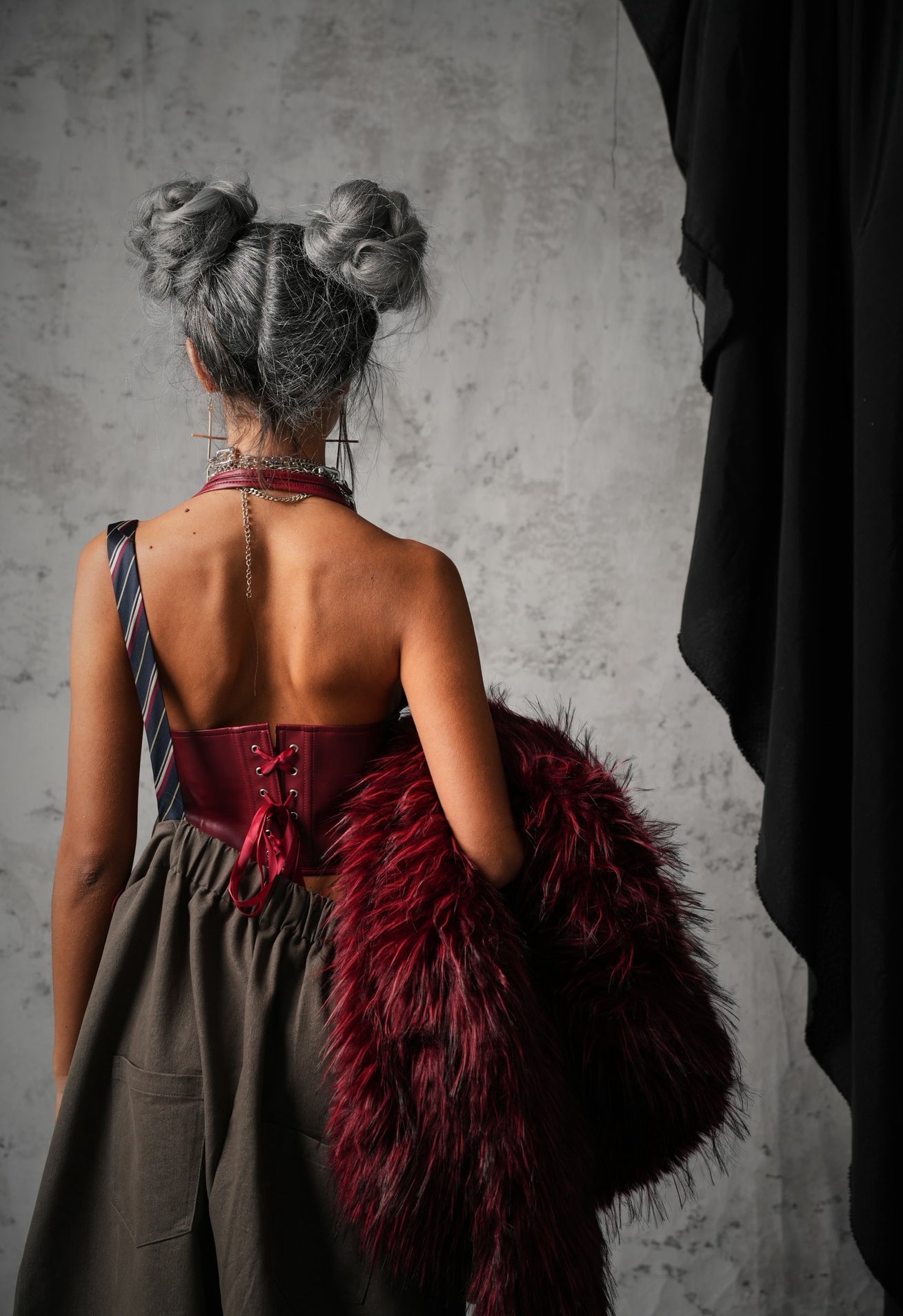 CORSETTO ECOPELLE VIENNA BORDEAUX