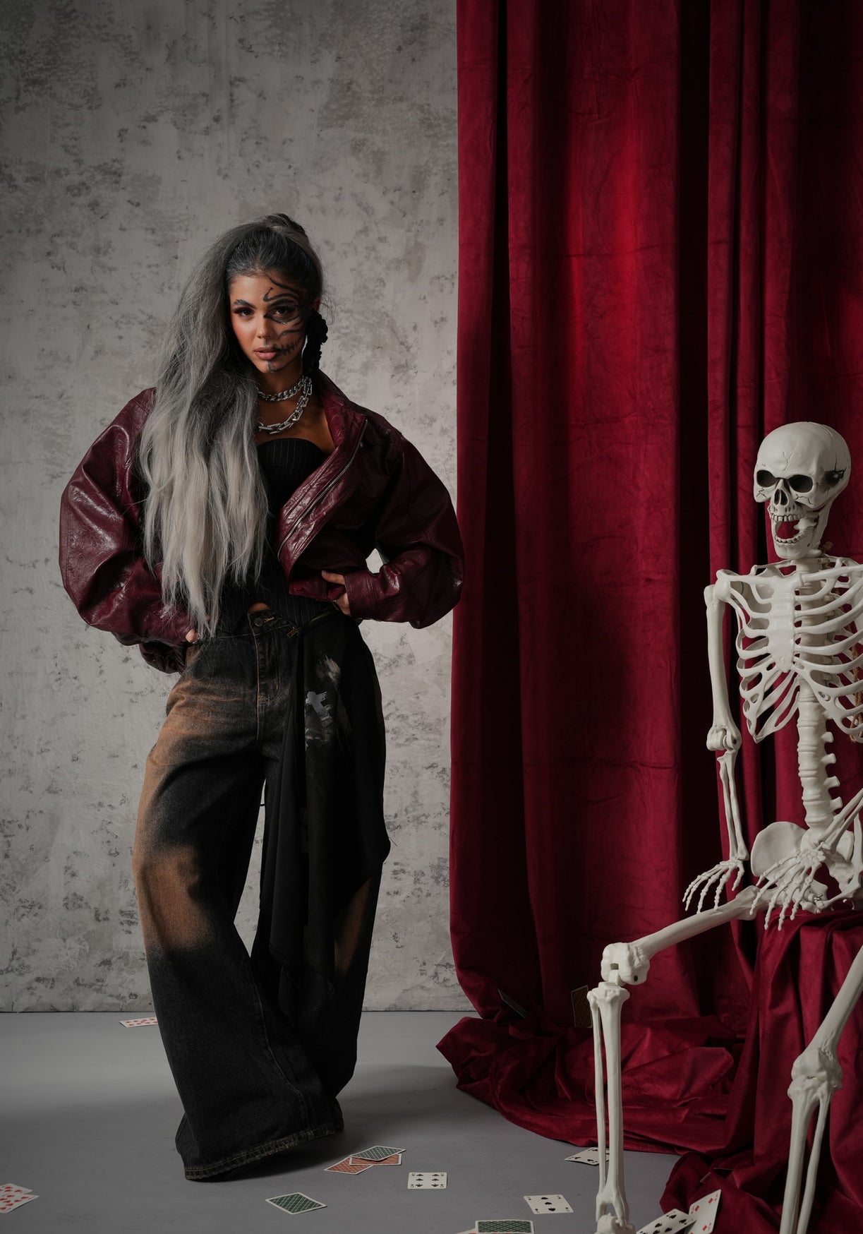 GIUBBINO ECOPELLE BLOOD BORDEAUX