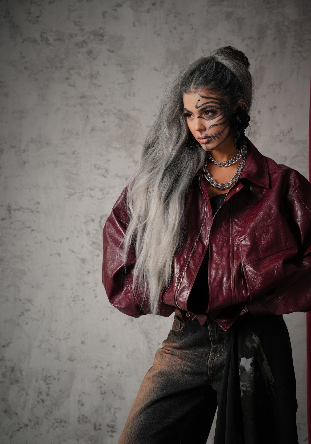 GIUBBINO ECOPELLE BLOOD BORDEAUX