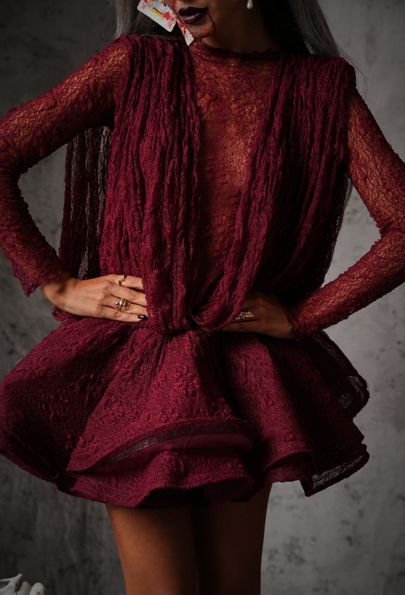 VESTITO BALZE + MAGLIETTINA VELATA DYNA 2.0 BORDEAUX