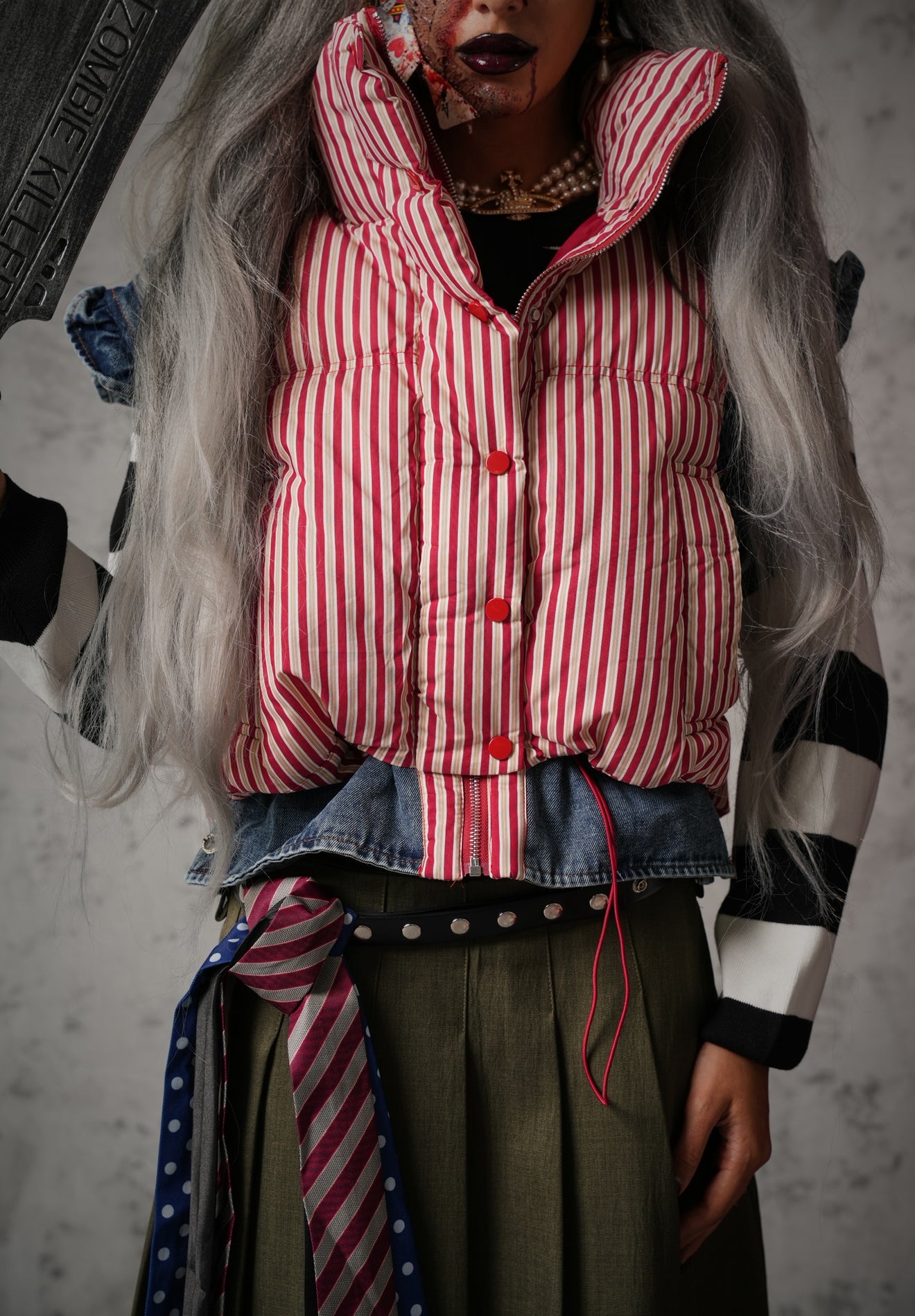 SMANICATO PAGLIACCIO IT ROSSO/DENIM