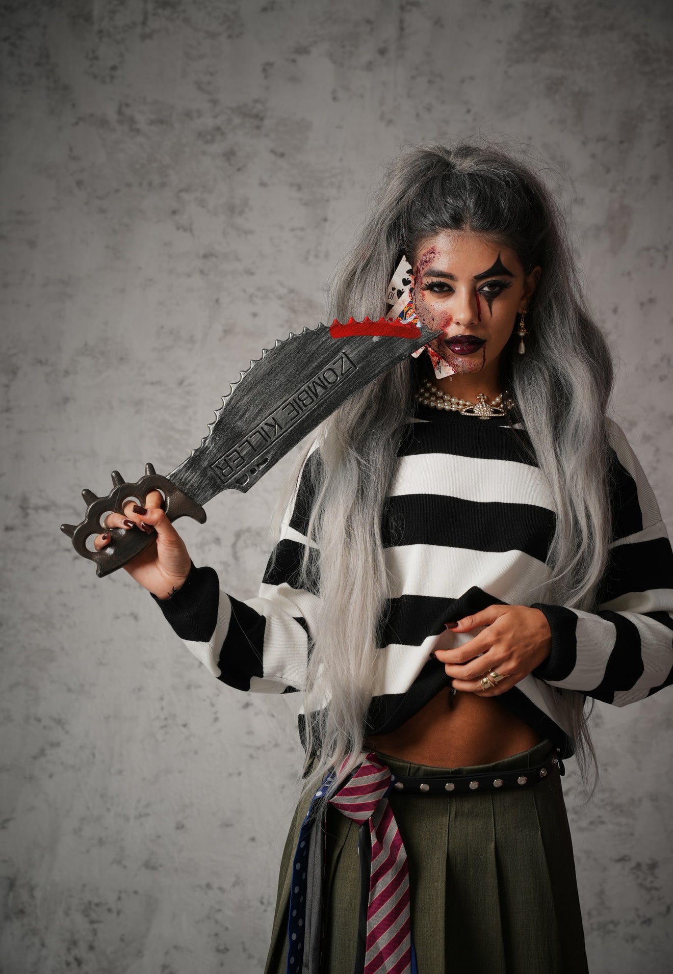 MAGLIA RIGHE CRIMINAL BIANCO/NERO