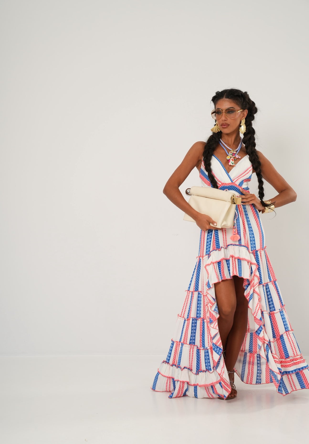 Vestito Dalila blu/rosso