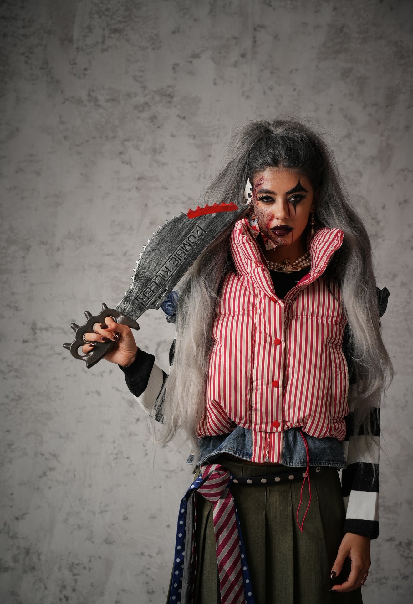 SMANICATO PAGLIACCIO IT ROSSO/DENIM