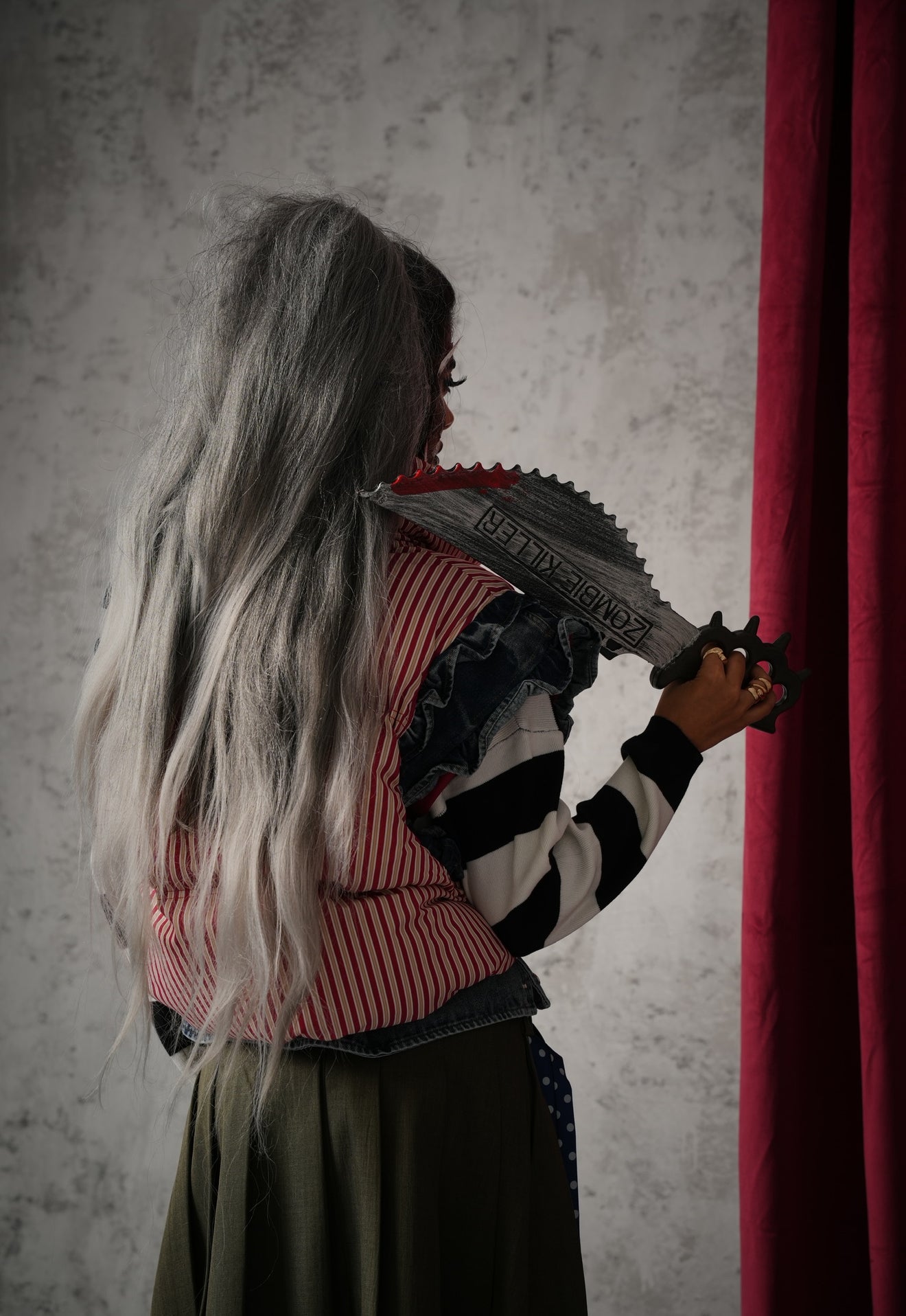 SMANICATO PAGLIACCIO IT ROSSO/DENIM