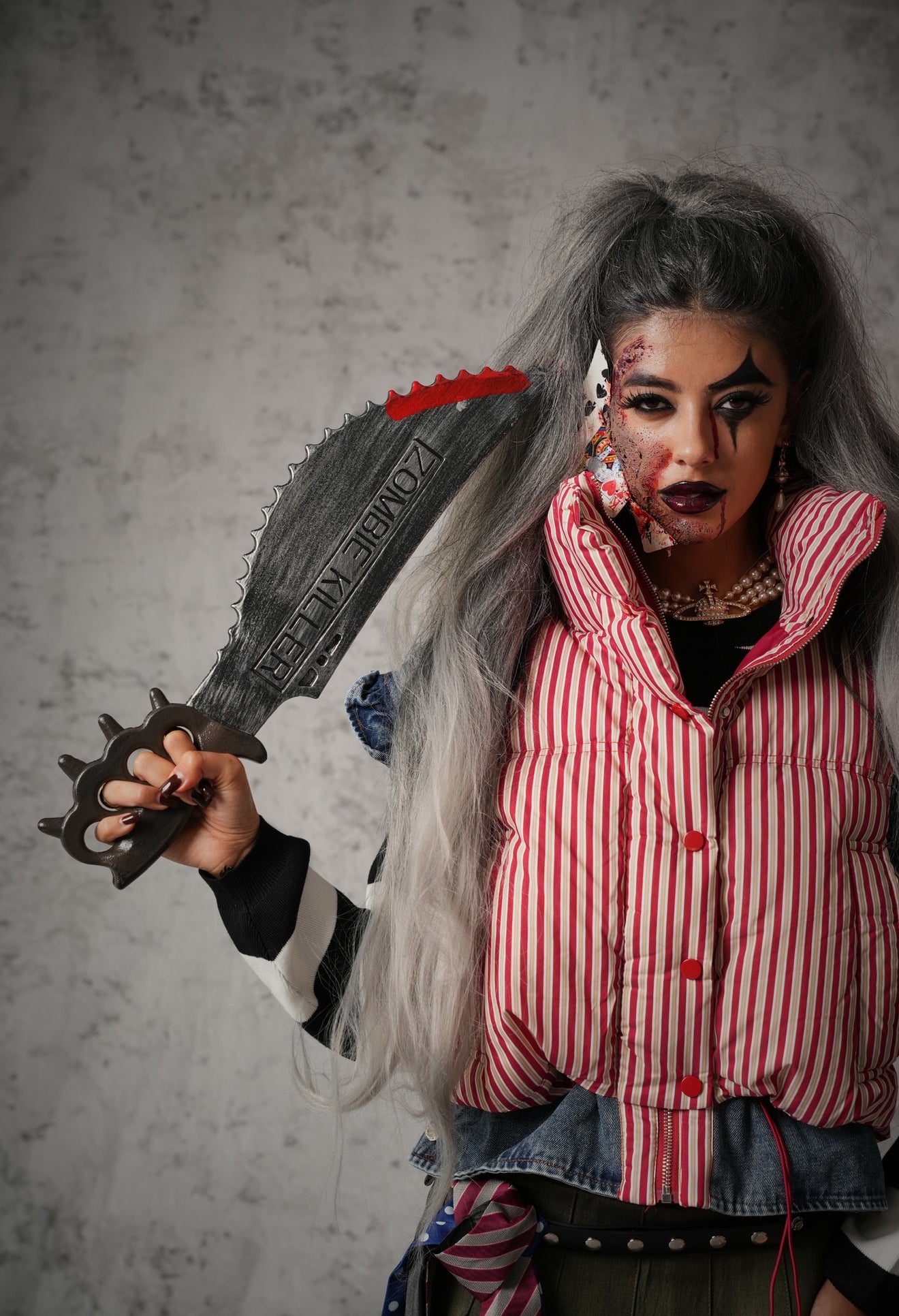 SMANICATO PAGLIACCIO IT ROSSO/DENIM