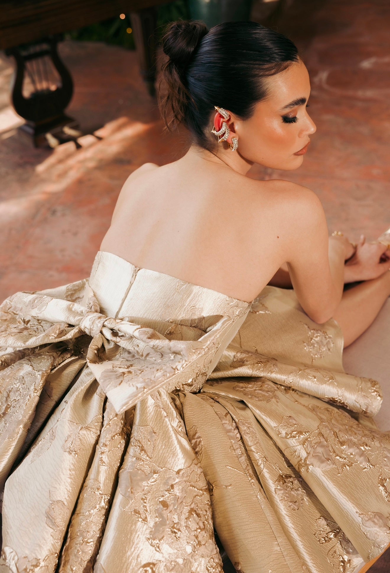Vestito fiocco Giorgia jacquard
