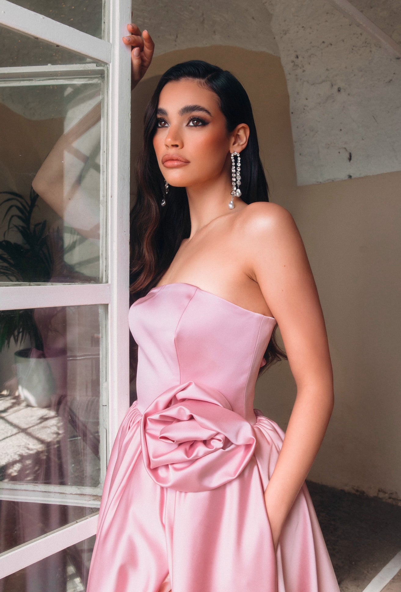 Vestito fiore Romi rosa