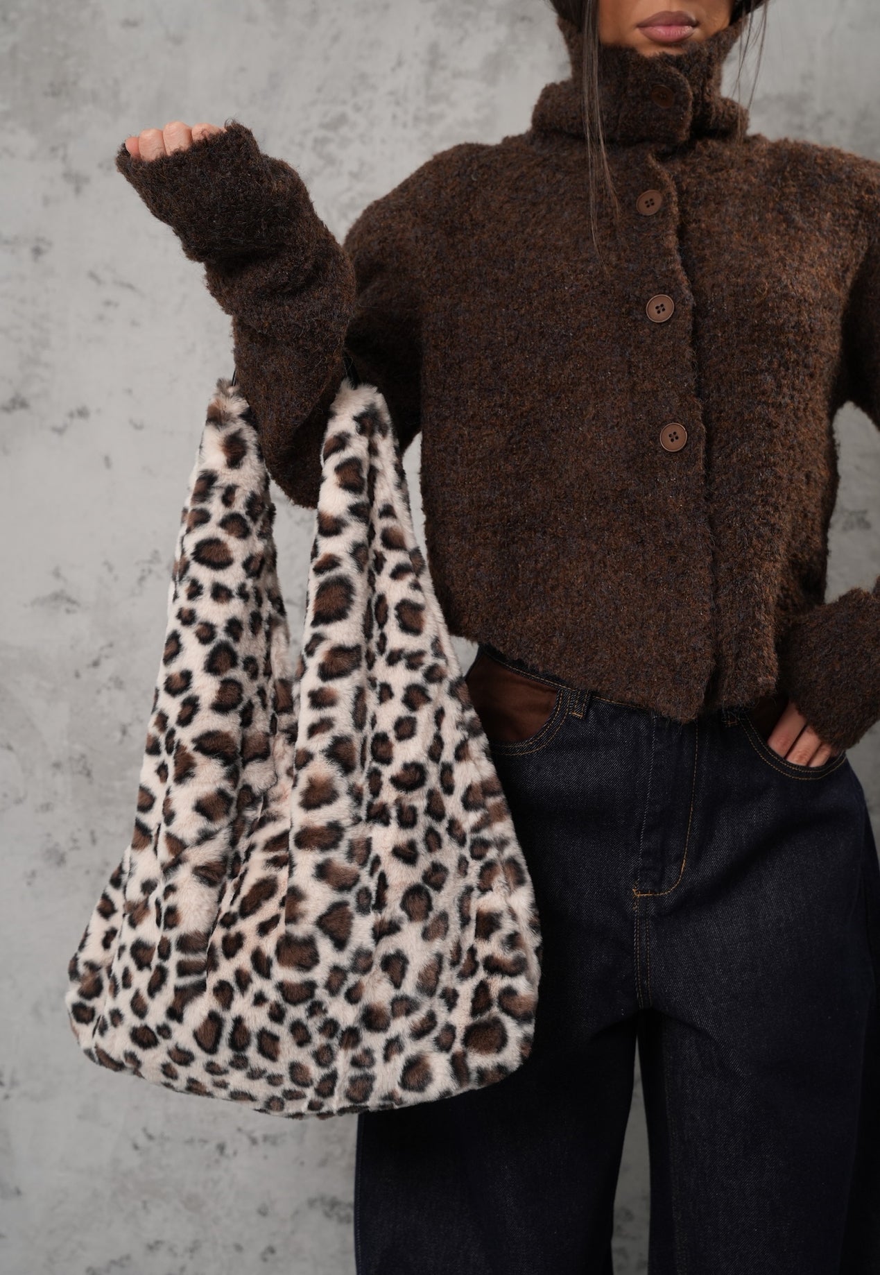BORSA PELUCHE HANIMALS LEOPARDATA + POCHETTE