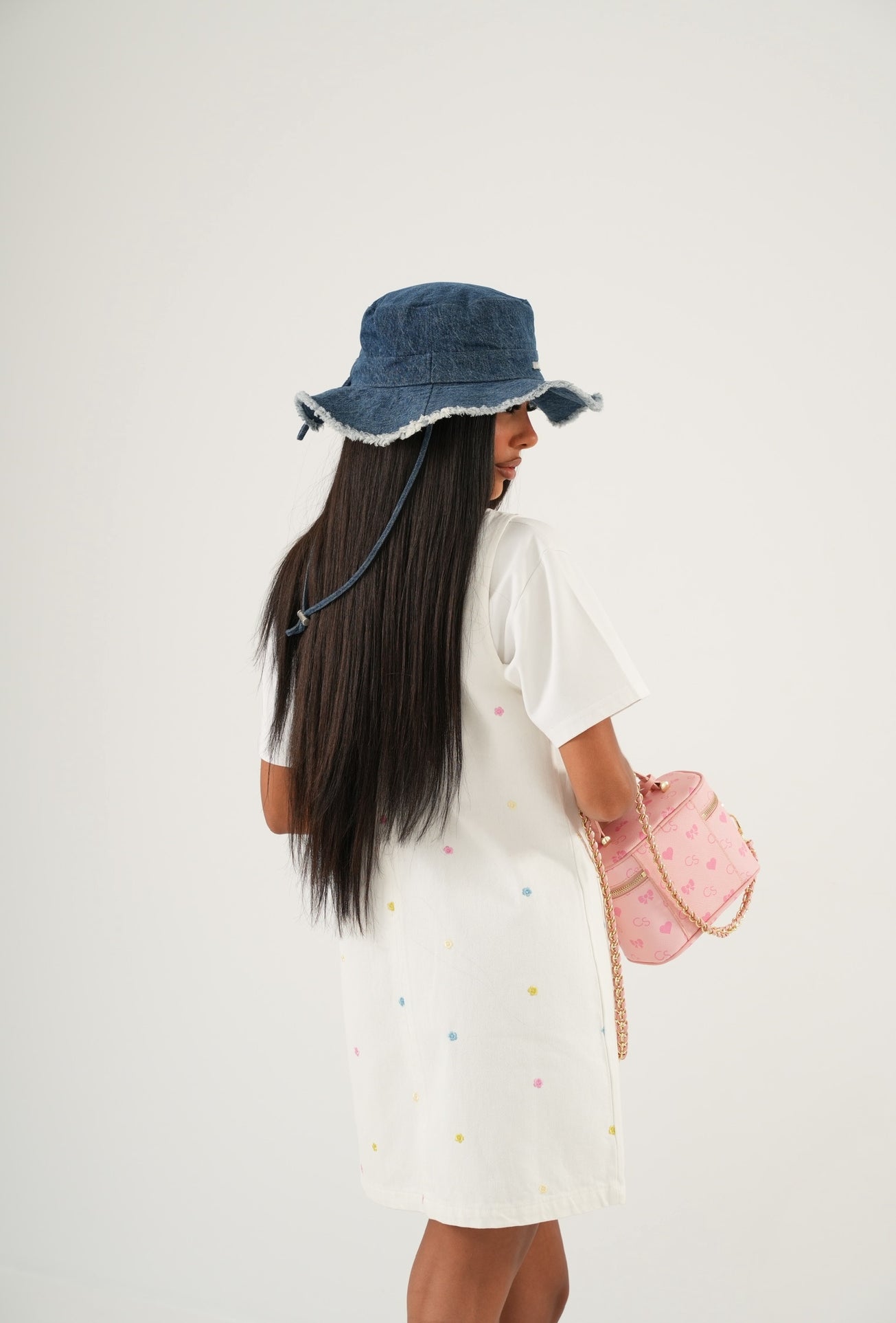 Scamiciata fiorata Alicante denim bianco