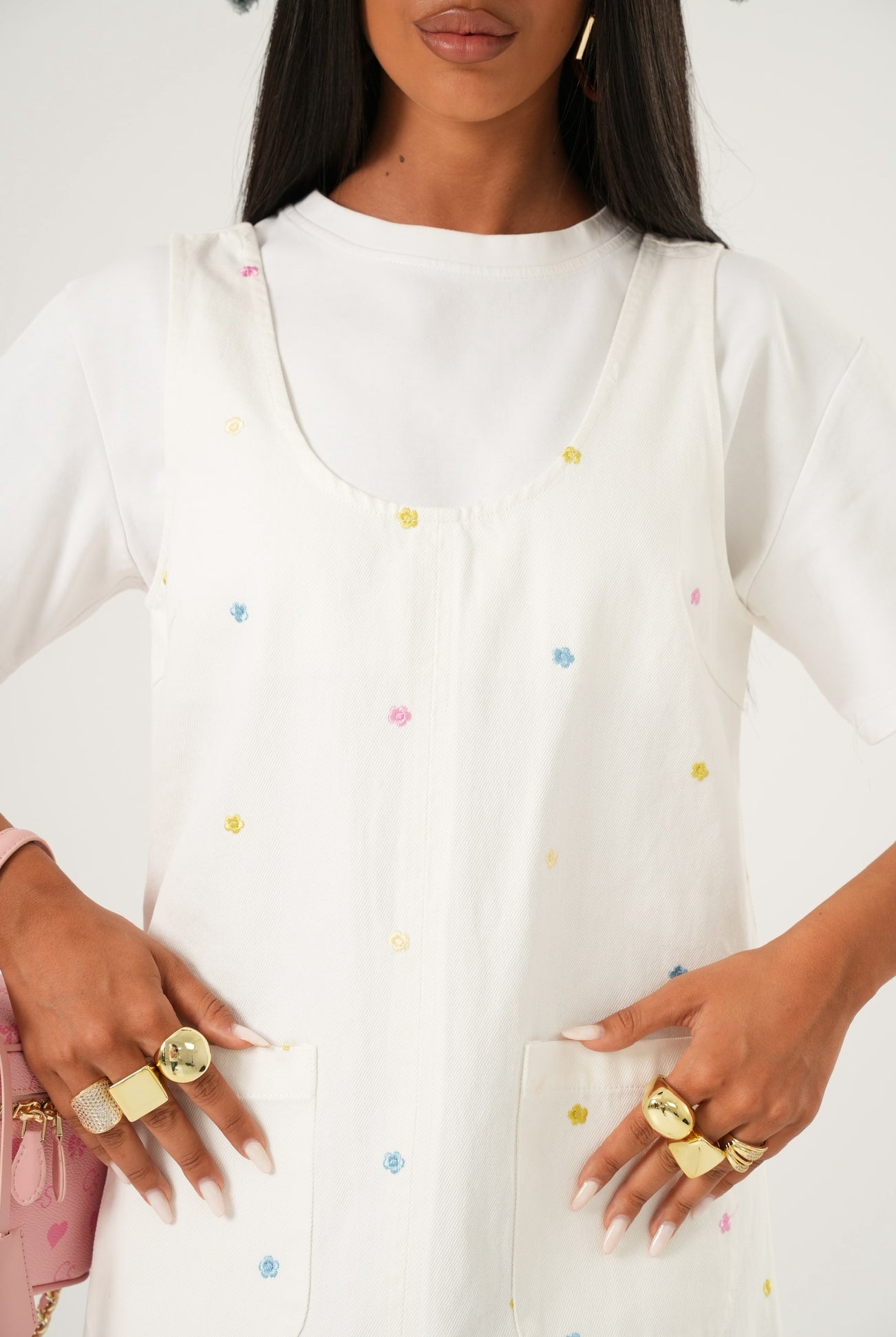 Scamiciata fiorata Alicante denim bianco