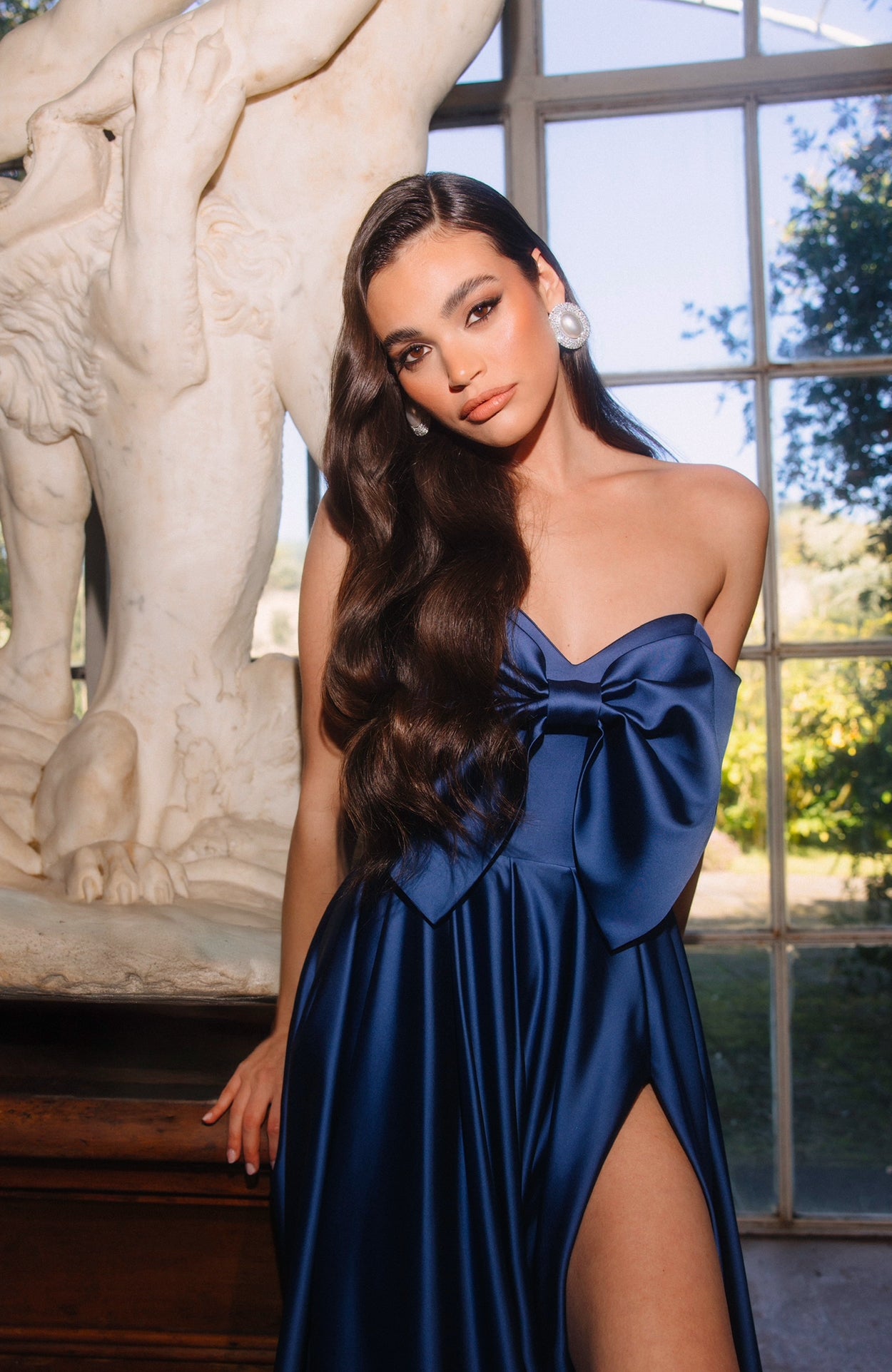 Vestito fiocco Anthea blu notte