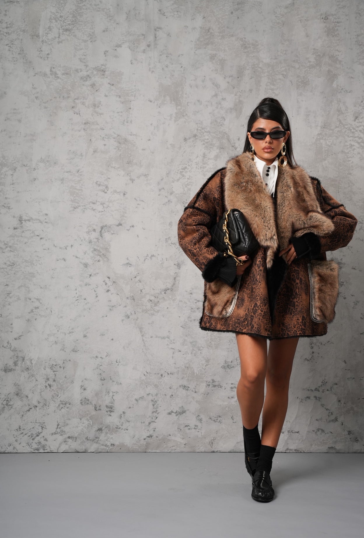 MINIGONNA ECOPELLE MARTA NERA + CINTURA