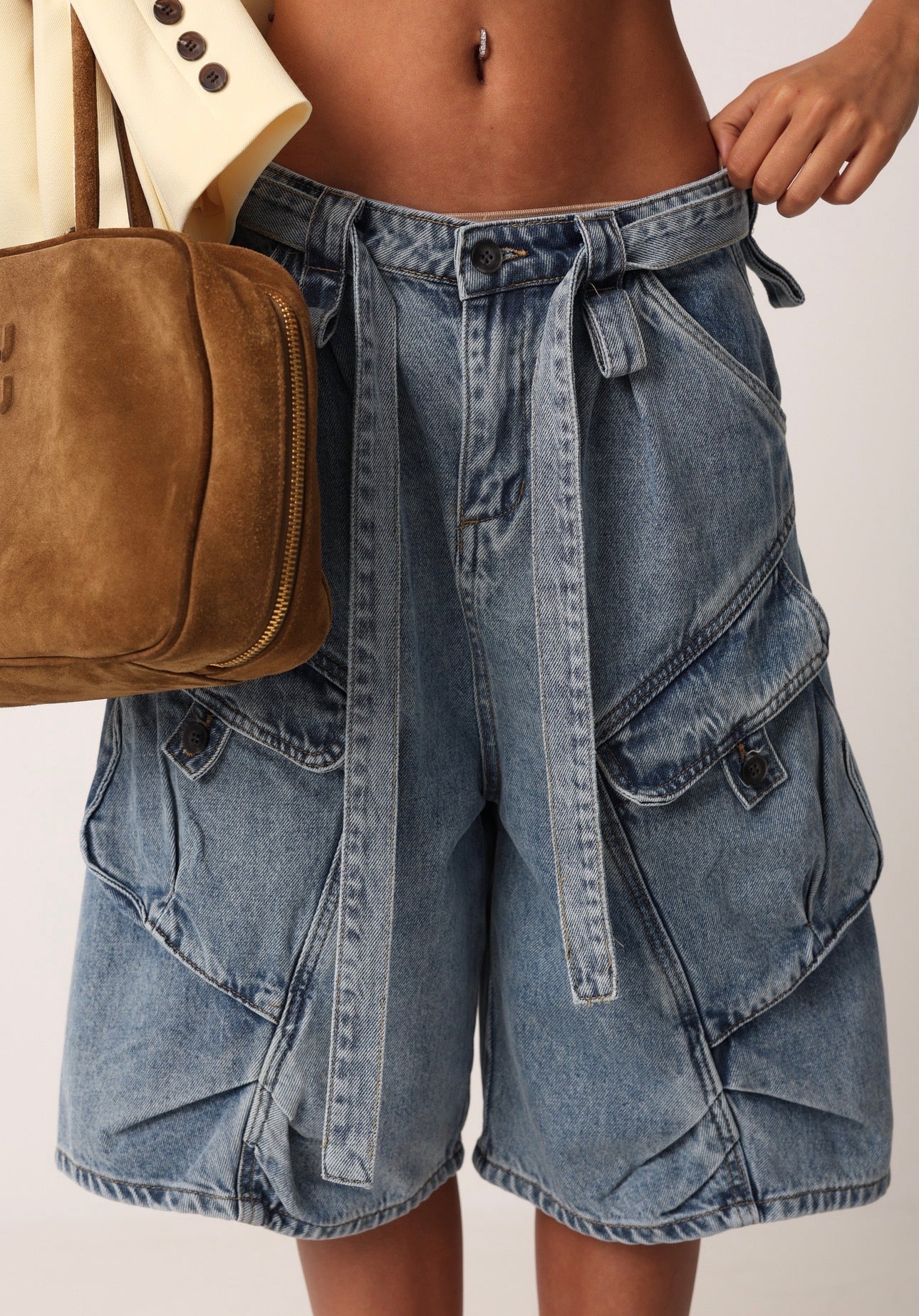 BERMUDA TASCONI AIR DENIM CHIARO